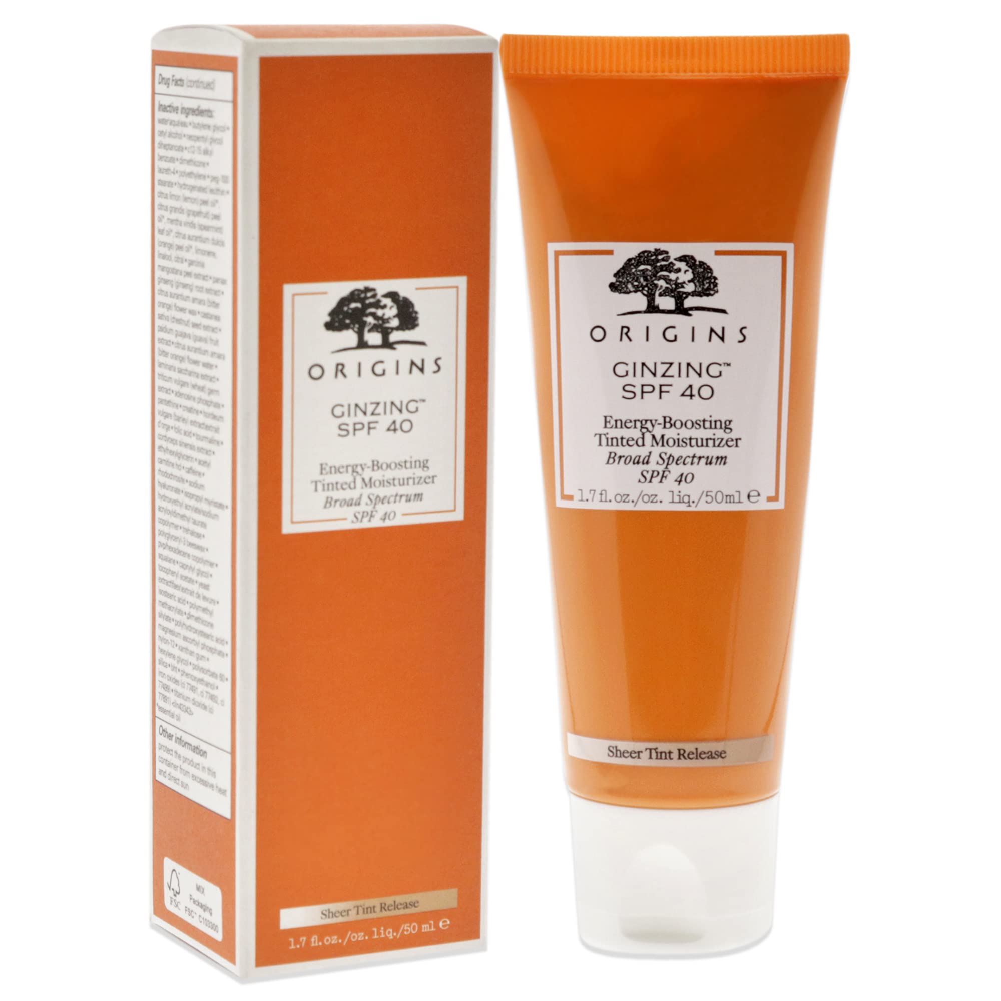 Origins Ginzing Spf 40 Energy-Boosting Tinted Moisturizer,1.7 Fl Oz (Pack Of 1)