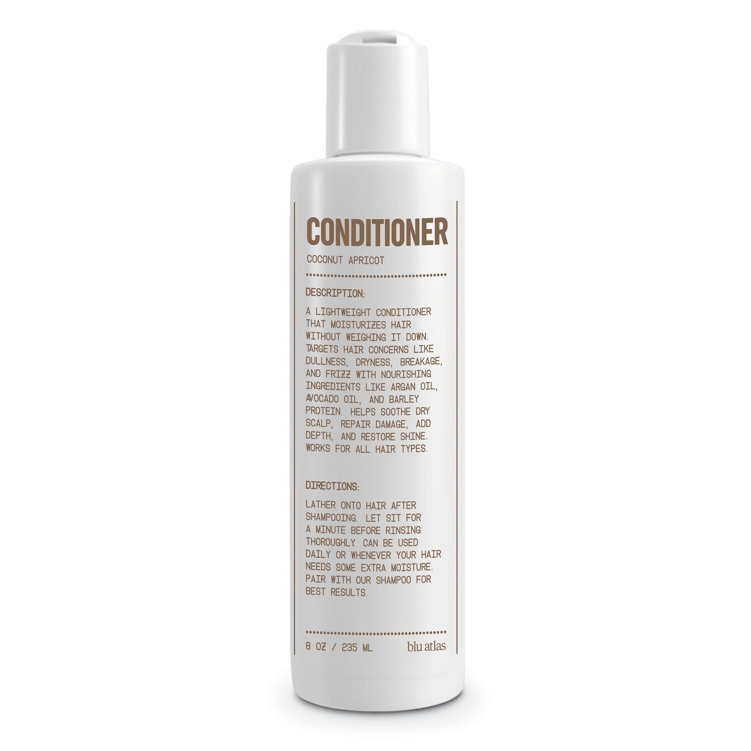 Blu Atlas Men's Natural Conditioner - For All Hair Types - Deep Moisturizing and Scalp Soothing Vegan Sulfate and Paraben-Free- 