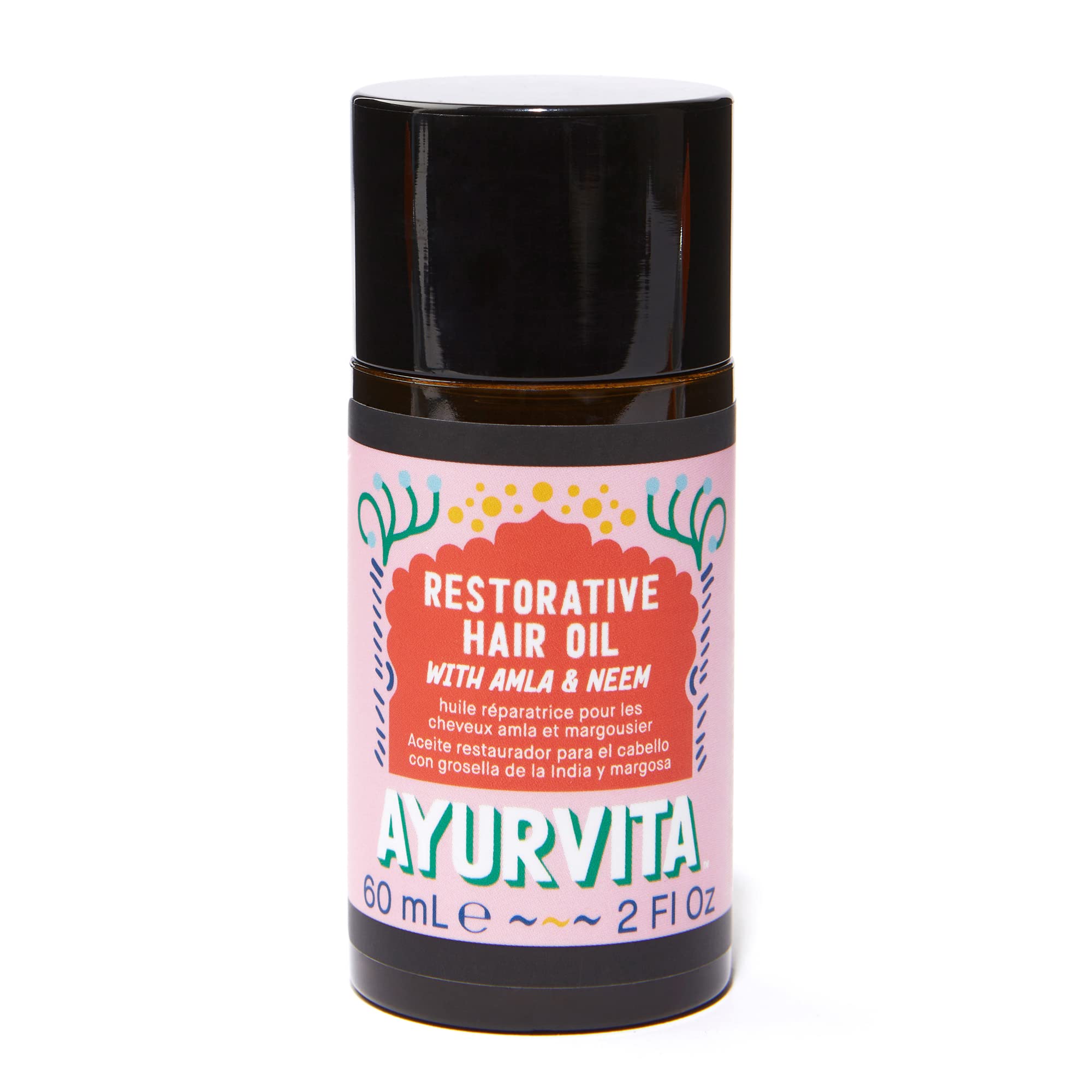 Ayurvita Restorative Hair Oil With Amla & Neem - Rejuvenating And Brightening - Nutrient-Rich Treatment For Dry Hair And Scalp -