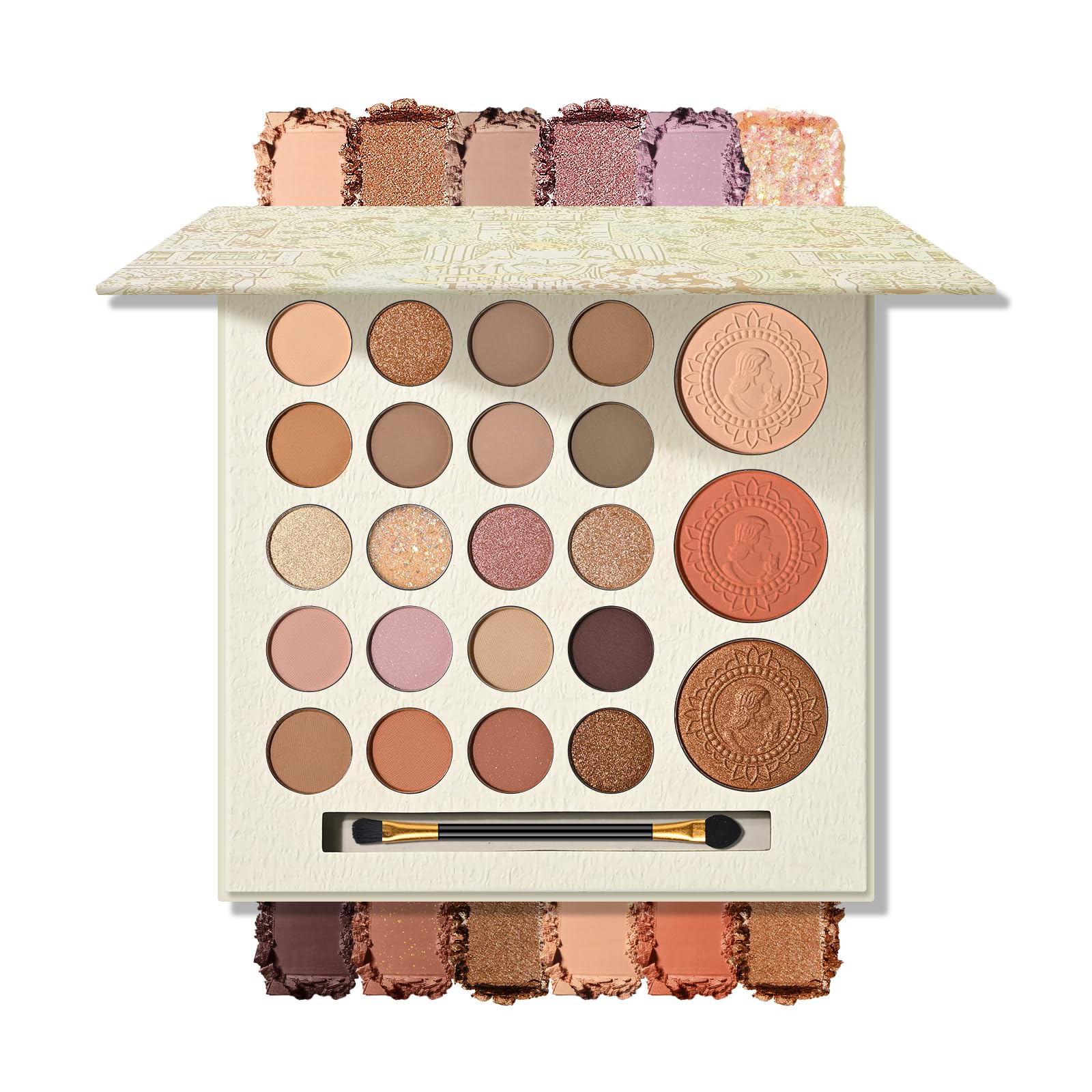 KYDA 23 Colors Makeup Palette, Full Size Palette Includes Eyeshadow Blush Highlighter for Mature Skin and All Skin Tones, Crease