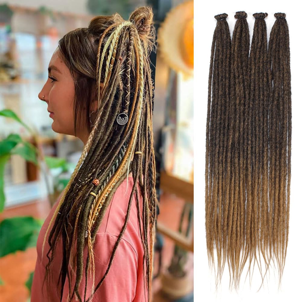 Kraler Blue Dreadlock Extensions, 22'' Synthetic Crochet Dreads Extensions 100% Handmade Single Ended Dreads Thin 0.6cm Width Re