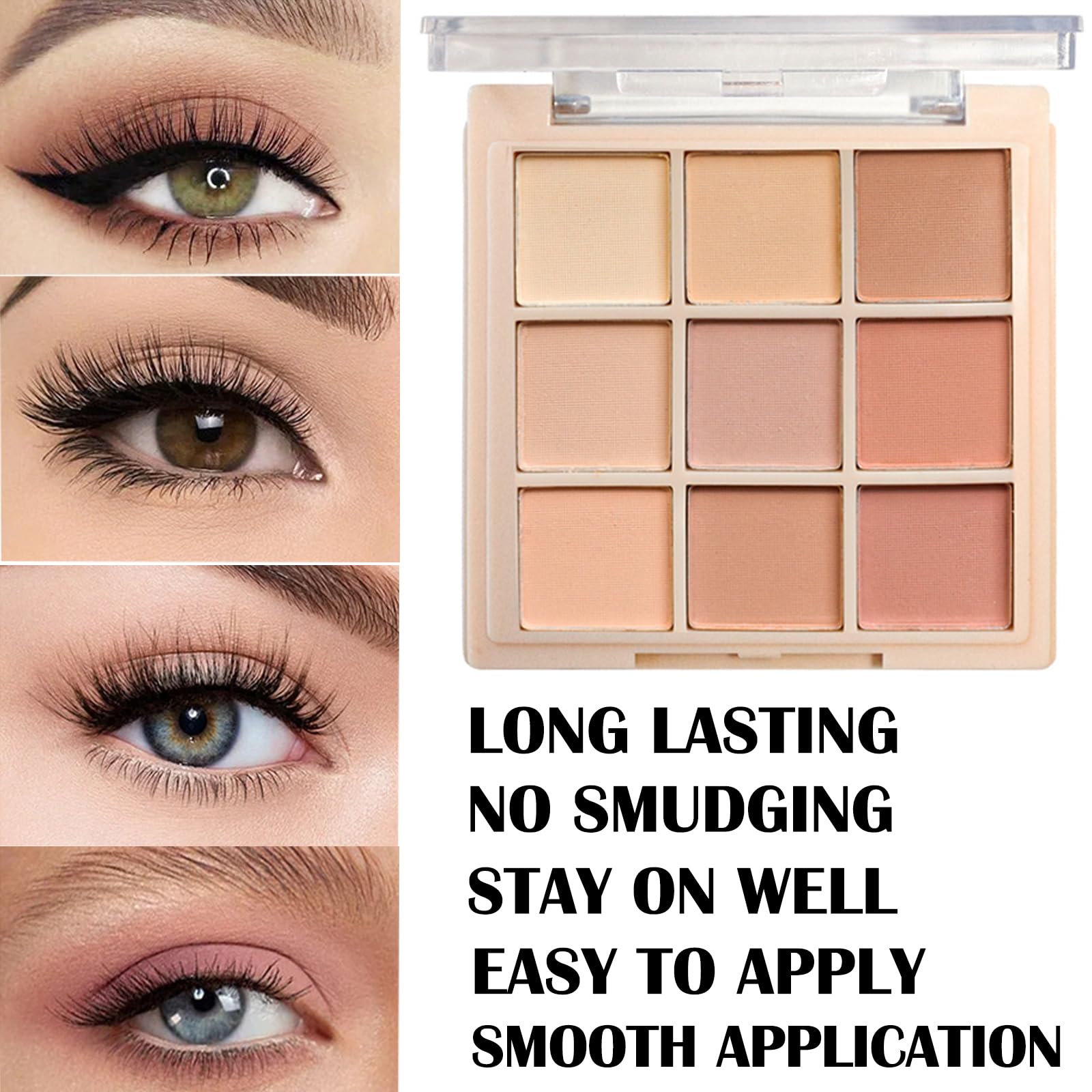 Meicoly 9 Colors Glitter Eyeshadow Palette,Long Lasting Shimmer Eye Makeup,Waterproof Shimmer Matte Shade,Glitter Eye Shadow Eye