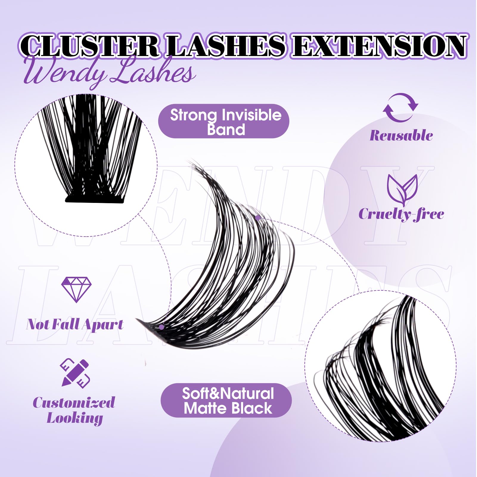 Lash Clusters With Bottom Lashes 356Pcs 40D/50D Multi-Types Fluffy Lash Clusters C/D Curl Wispy Individual Lashes Spike Volume C