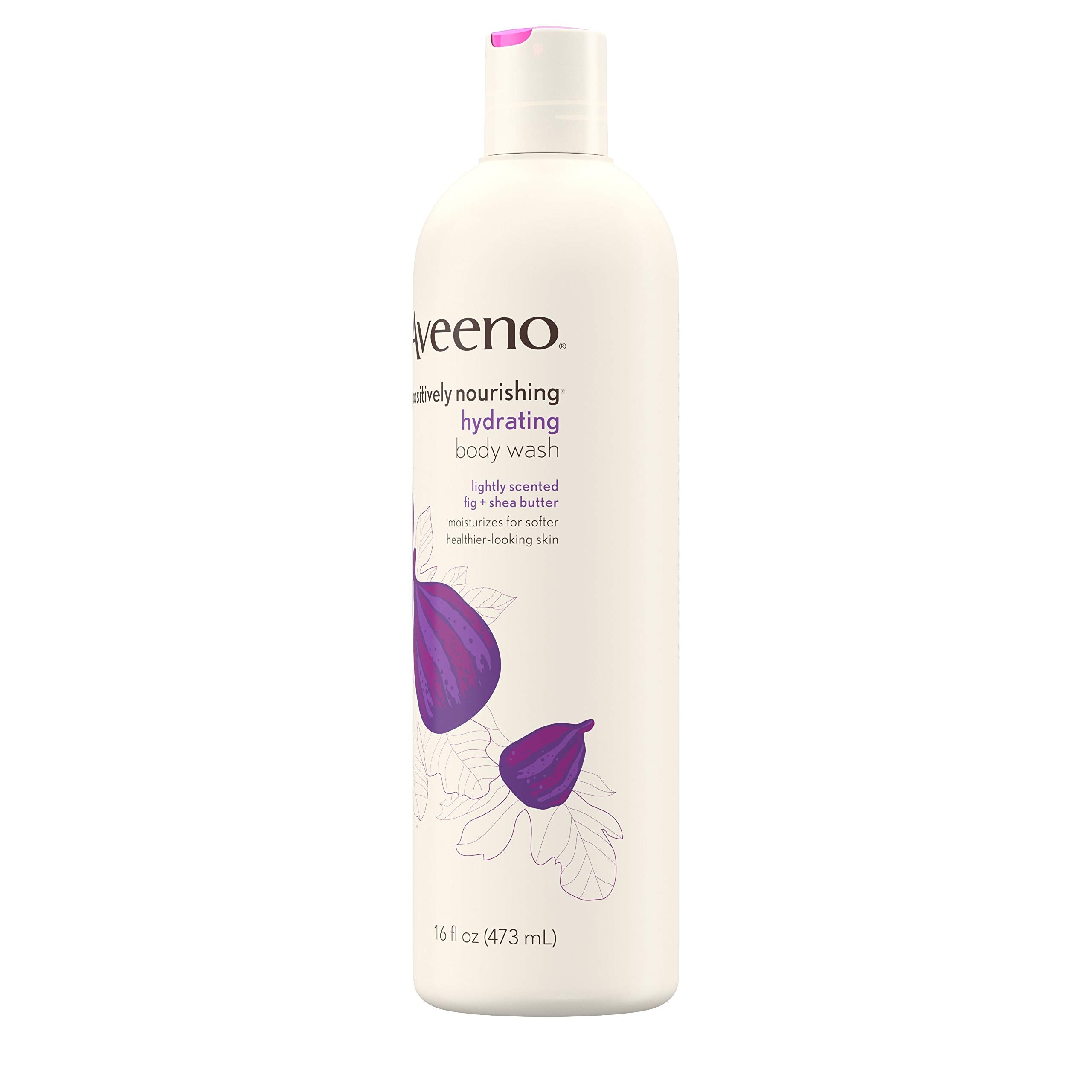 Aveeno Positively Nourishing Hydrating Body Wash for Dry Skin with Natural Fig & Shea Butter, Lightly Scented Daily Moisturizing