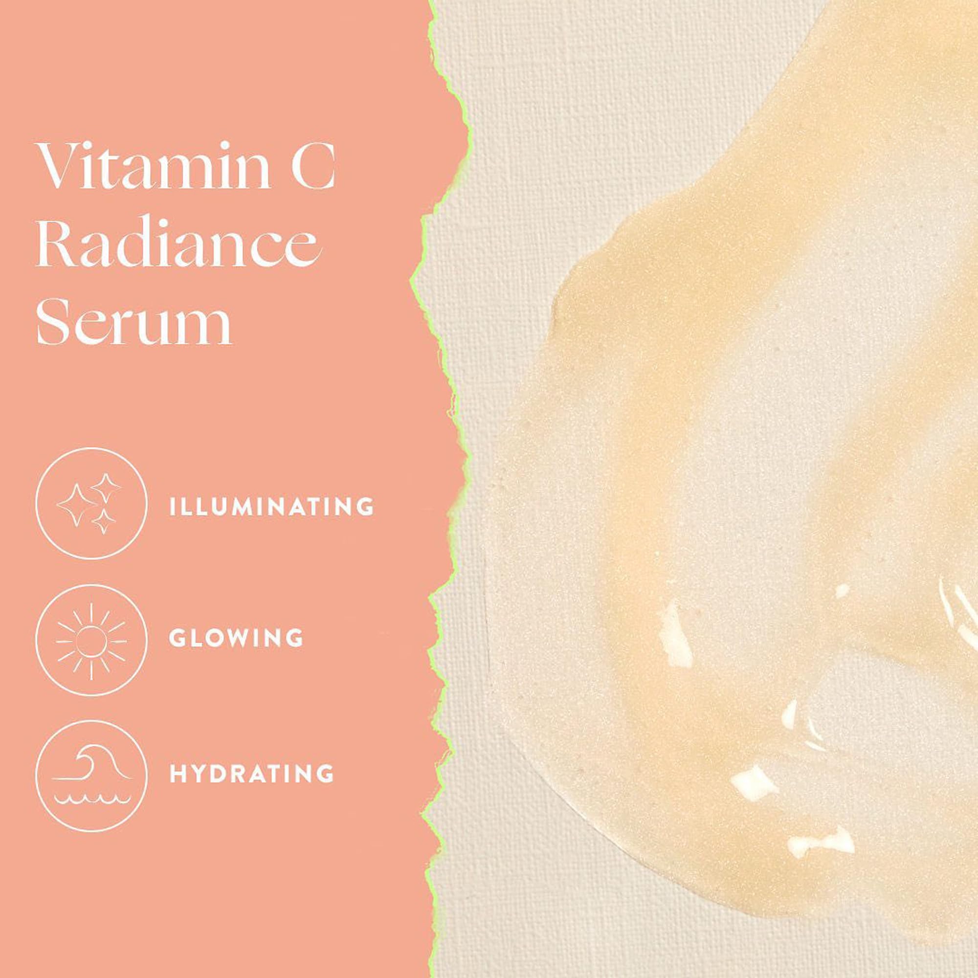 Honest Beauty Vitamin C Radiance Serum With Artichoke & Clover Extracts | Paraben Free, Dermatologist Tested, Cruelty Free | 1.0