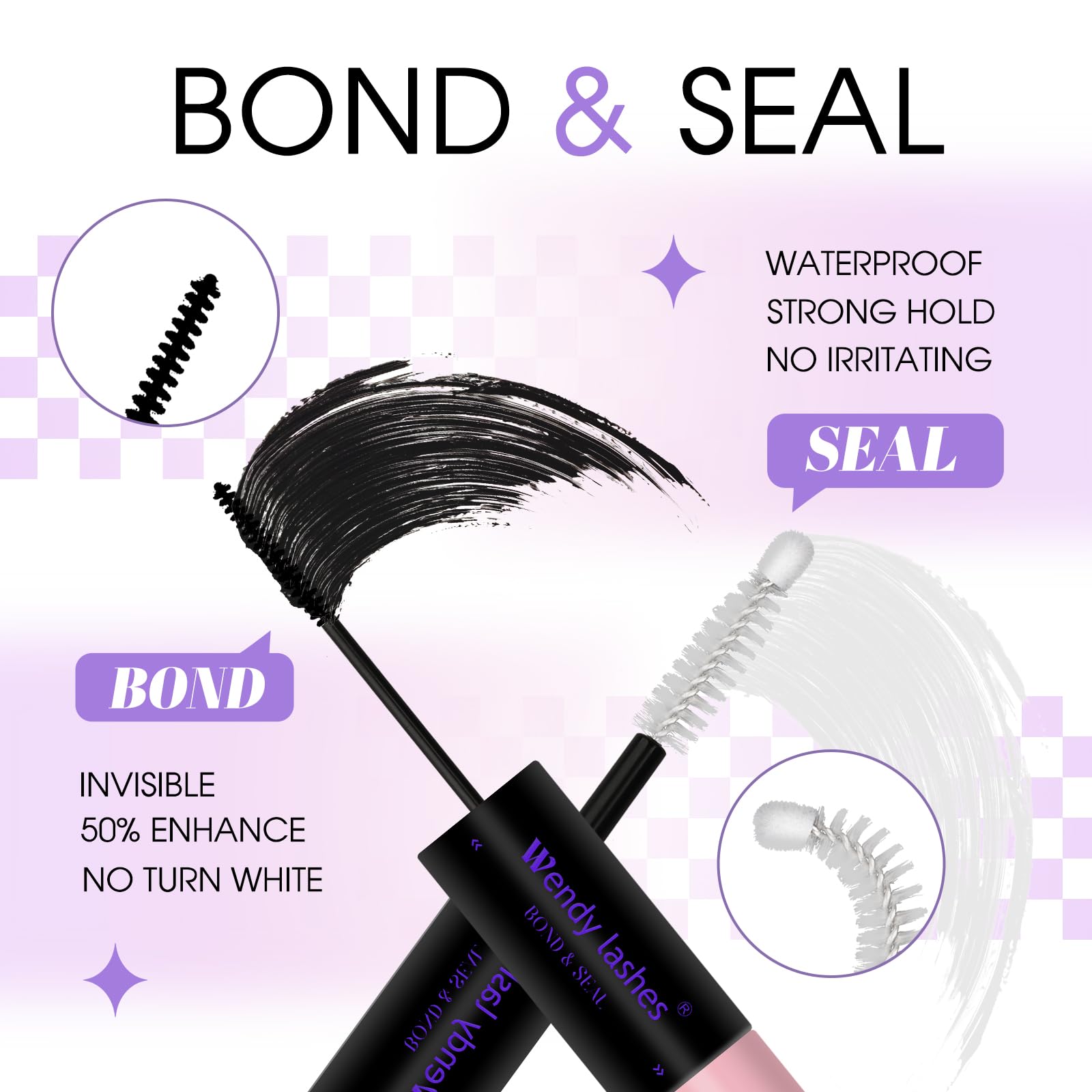 Lash Bond And Seal Waterproof Cluster Lash Glue For Eyelash Extensions Strong Hold 72 Hours High Adhesive Gentle Non-Irritating