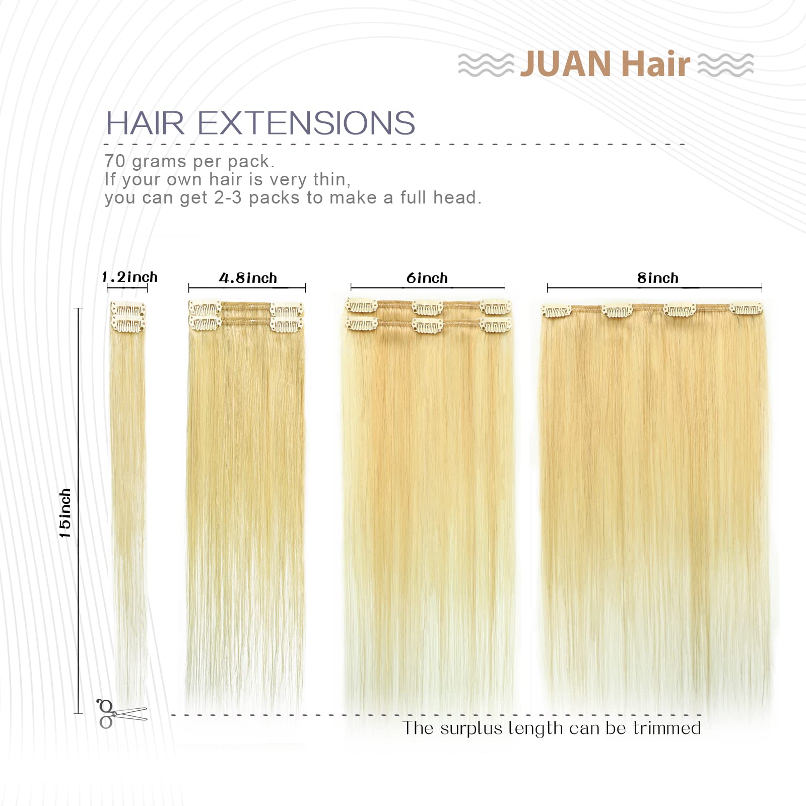 Aison Clip in Hair Extensions Real Human Hair 70G Bleach Blonde 100% Remy Human Hair Soft Silky Straight 7pcs 16clips One Pack (