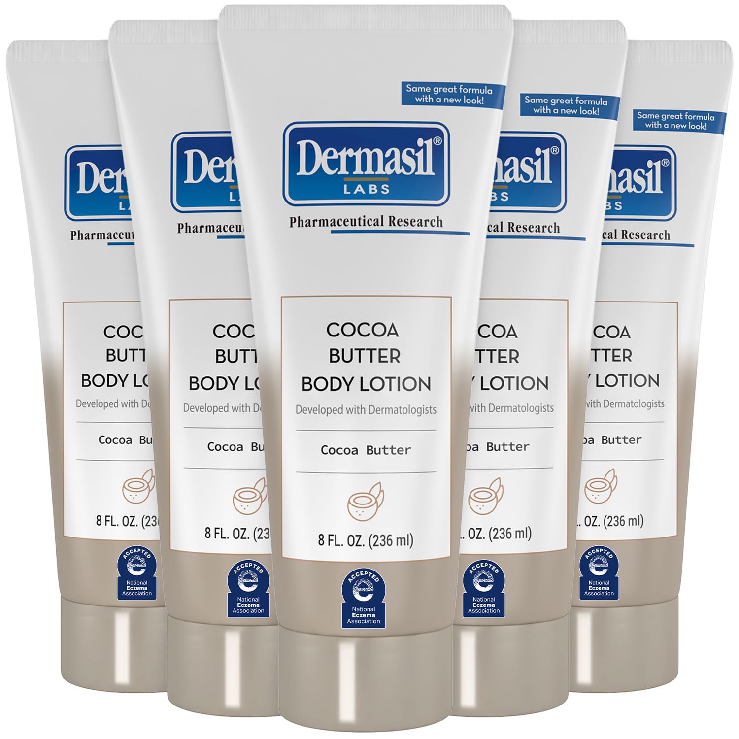 Dermasil Body Lotion, Cocoa Butter, 5-Pack - Non-Greasy, Fast-Absorbing, Sweet Scent, 8 Oz Ea