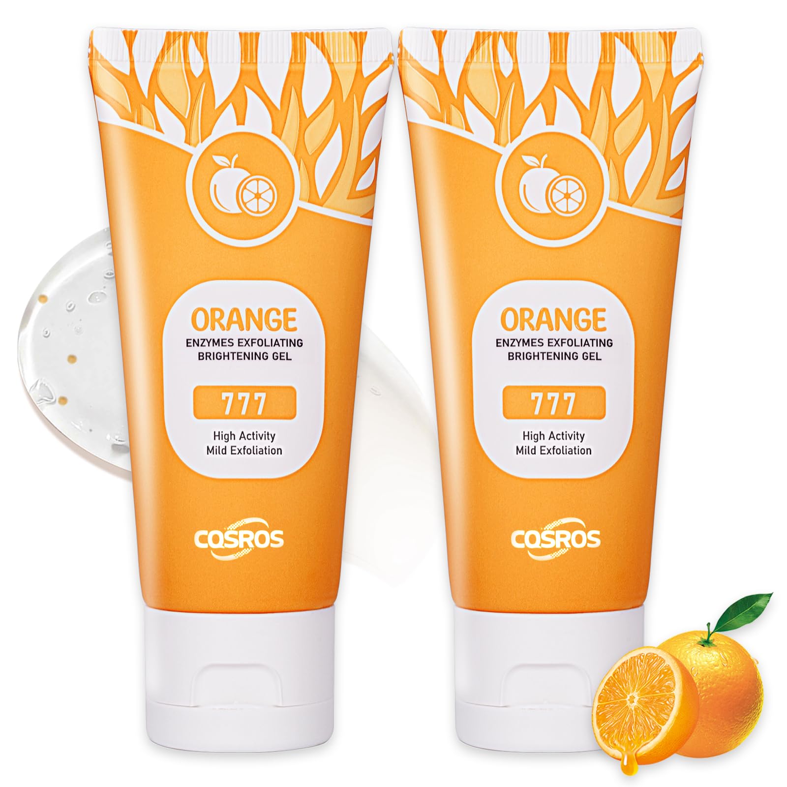 BROUYOUE Orange Exfoliating Gel Scrub for Face and Body, Deep Cleansing Moisturizing Skin Orange Peeling Gel, All Skin Types (2p