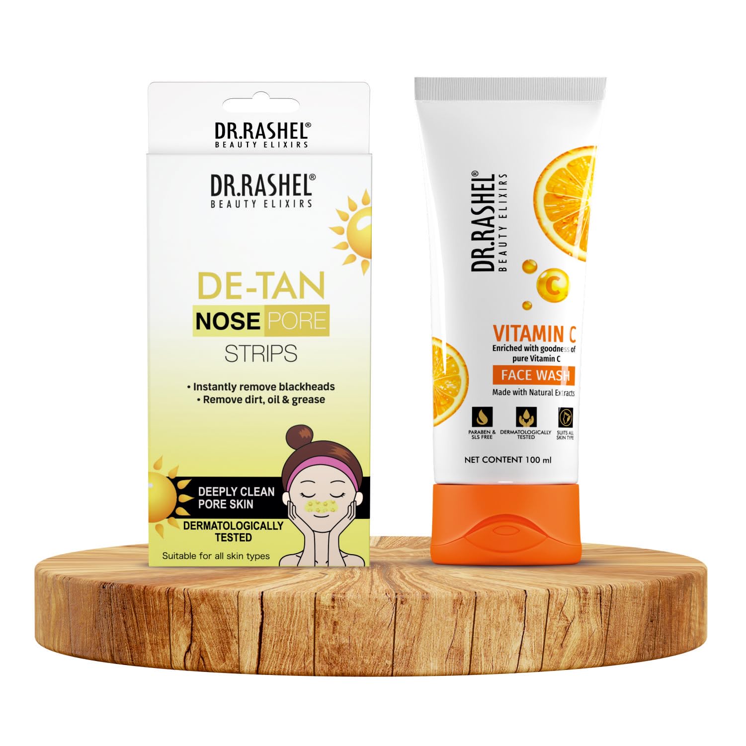 Dr.Rashel DeTan Nose Strips & Vitamin C Face Wash For Radiant Complexion.
