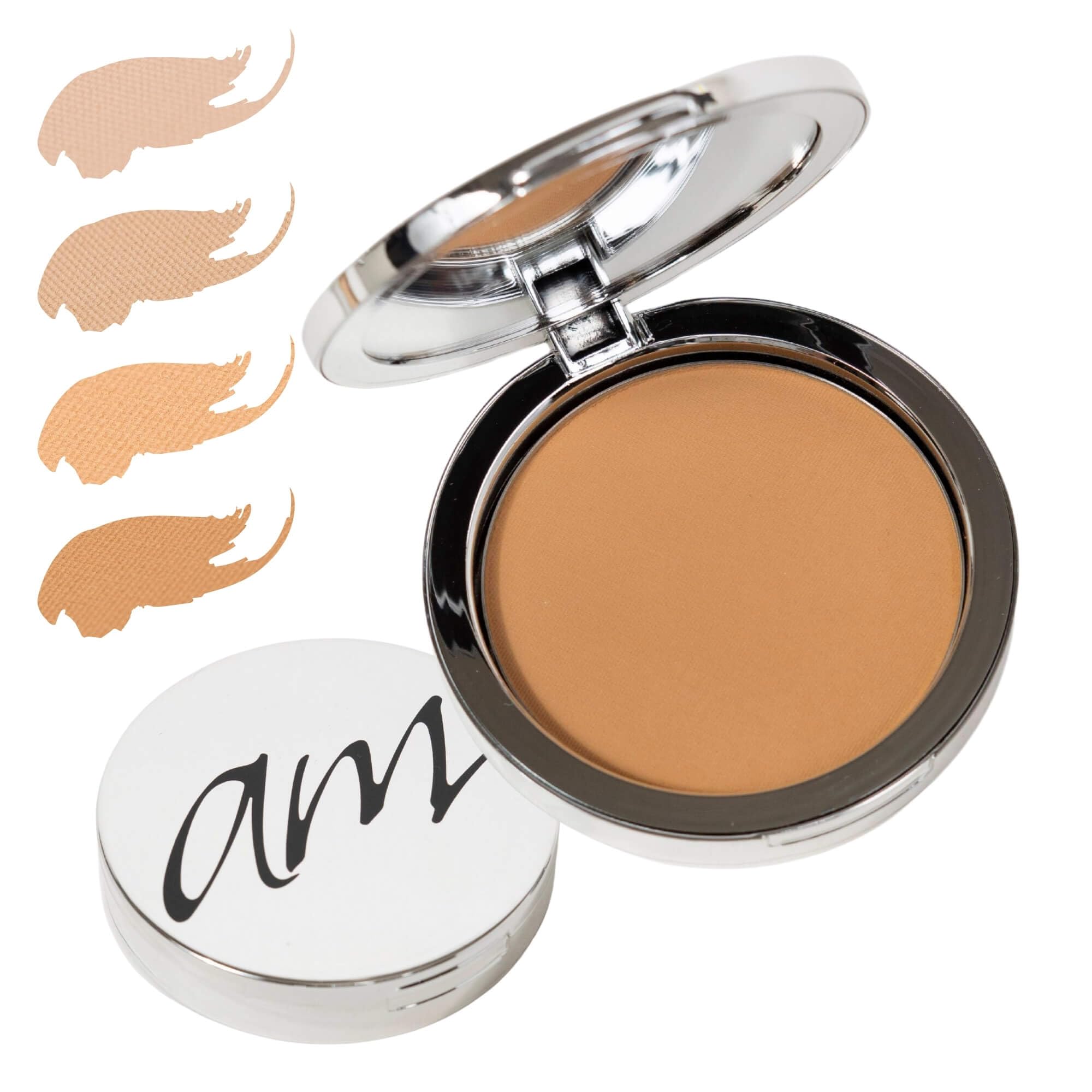Advanced Mineral Makeup 4in1 Pressed Foundation Powder with Natural SPF, Concealer & Finishing for Medium to Full Coverage Fou