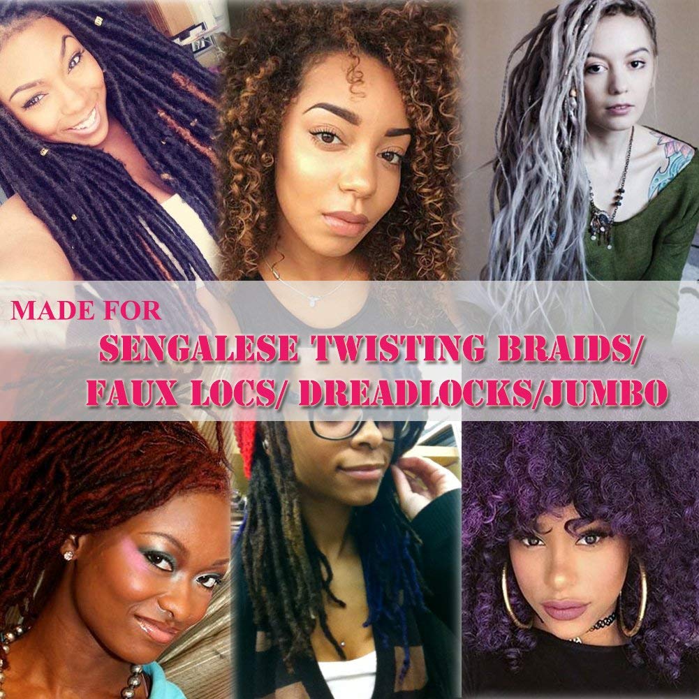 BLUPLE Brazilian Wool Hair 1 Roll Black Acrylic Yarn for African Hair Braiding Sengalese Twisting Jumbo Braids/Crochet Faux Locs