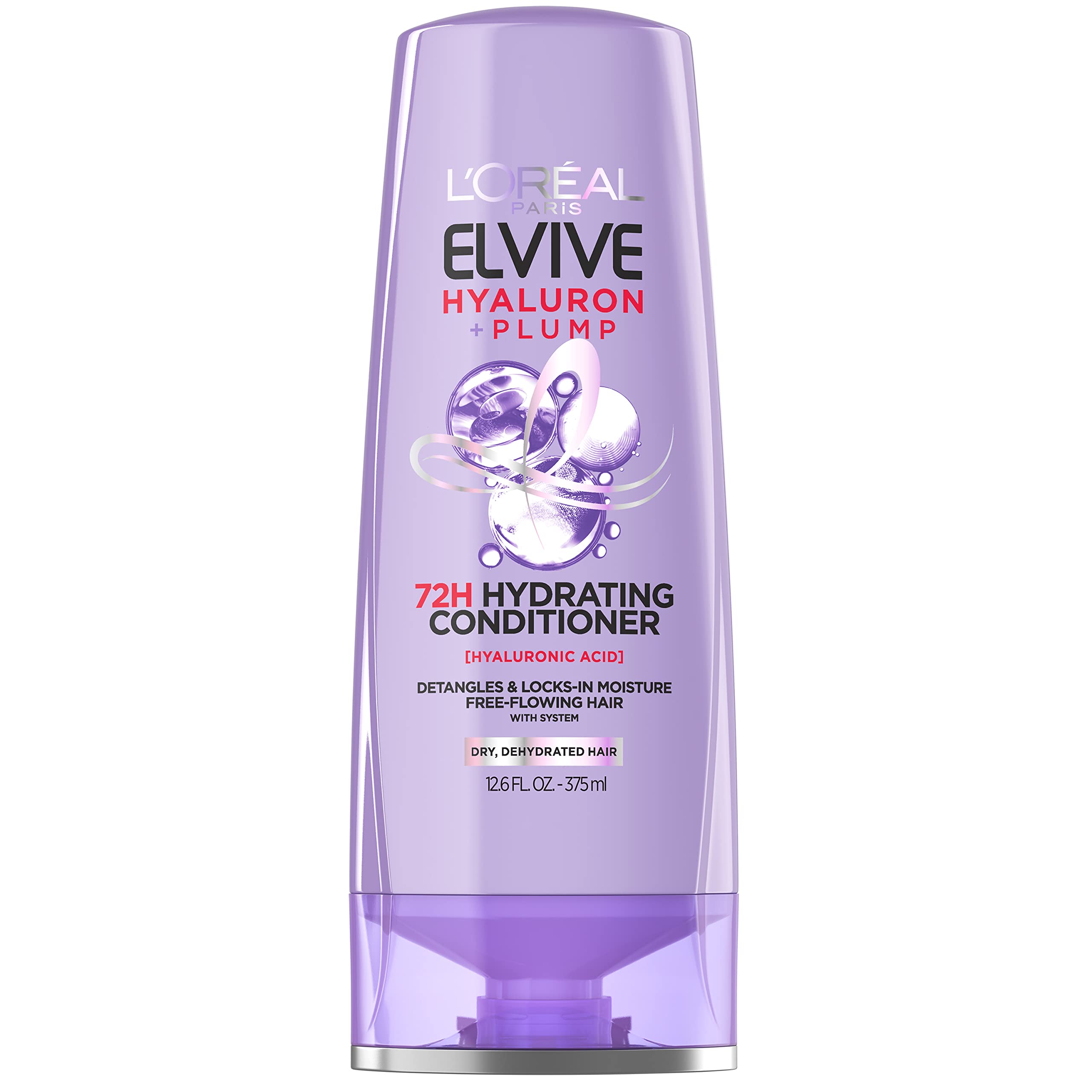 L'Oreal Paris Elvive Hyaluron Plump Hydrating Conditioner for Dehydrated, Dry Hair Infused with Hyaluronic Acid Care Complex, Pa
