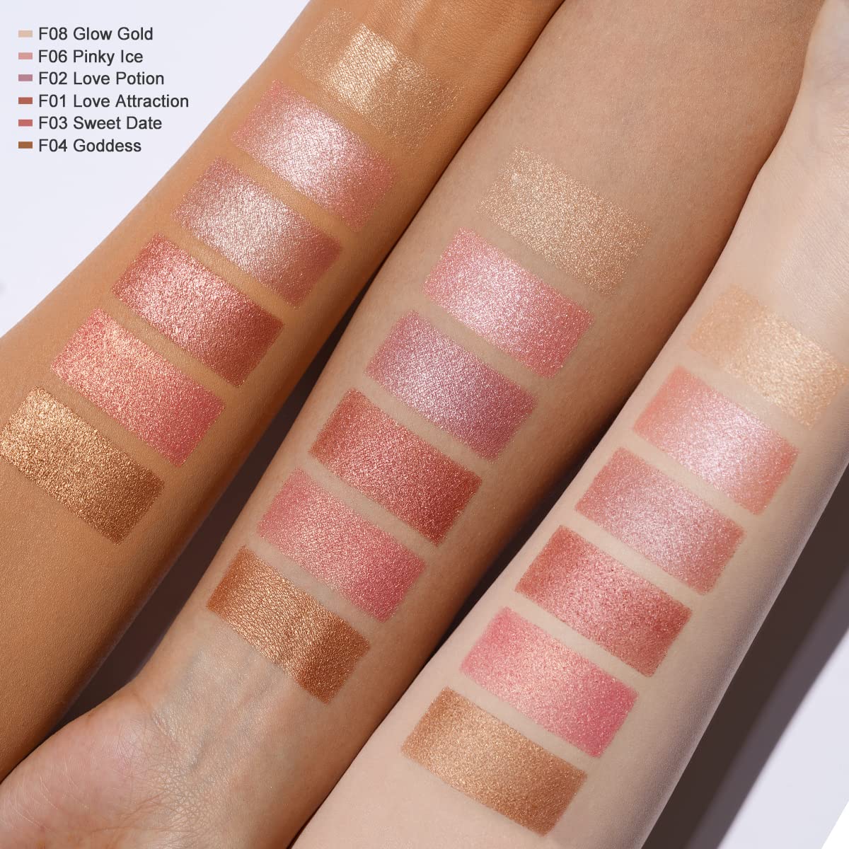 Oulac Shimmery Blush Makeup| 2 in 1 Powdery Cream Blush & Highlighter| Golden Hour Makeup Bronzer Illuminating | Rich Colors &Bl
