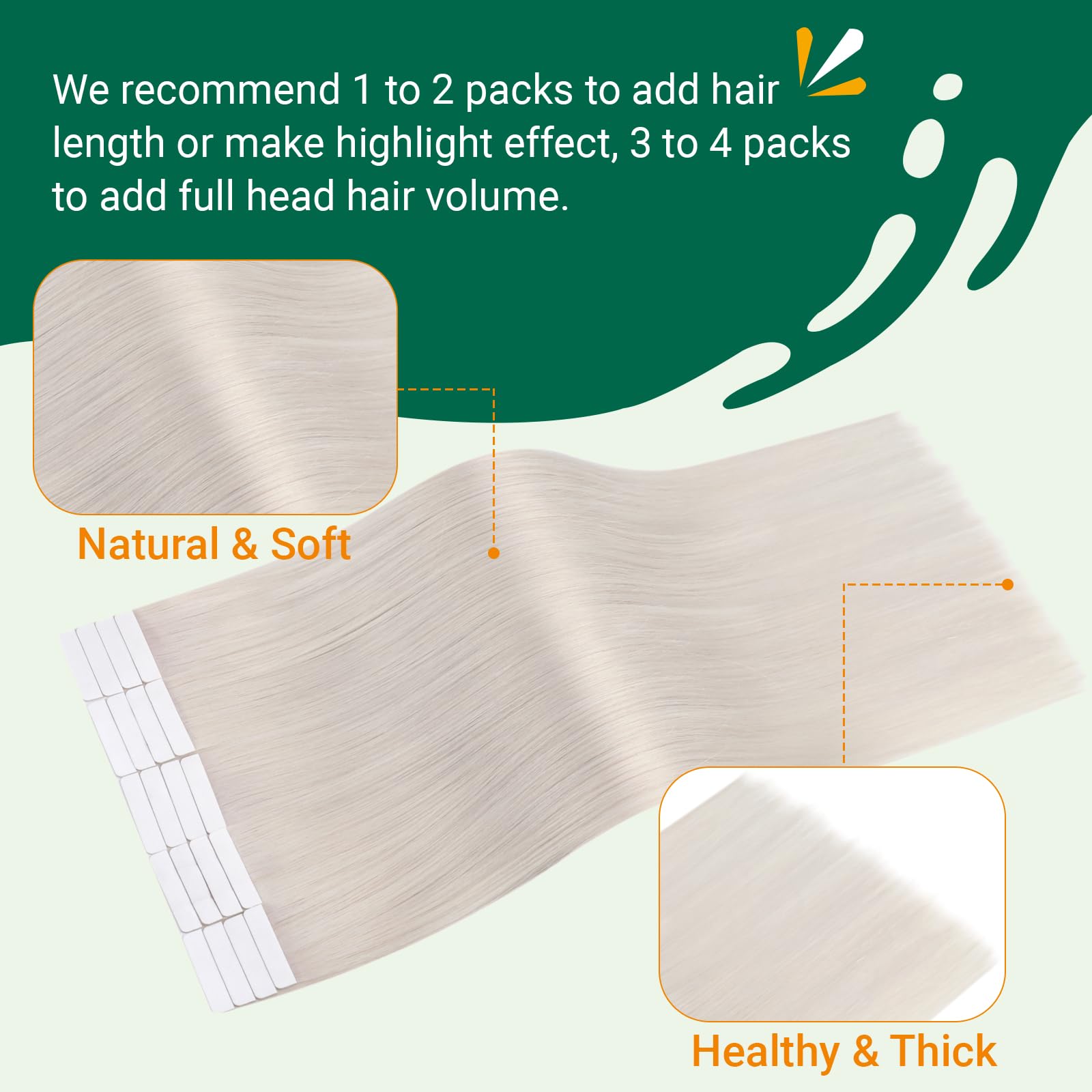 Easyouth Invisible Tape In Hair Extensions Human Hair Blonde Human Hair Extensions Tape In White Blonde Hair Extensions Real Hum