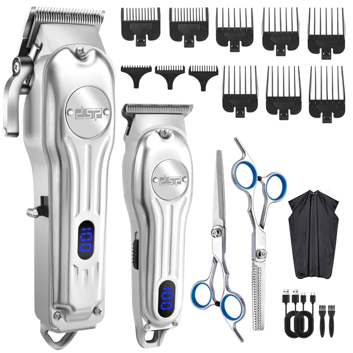 DSP Professional Hair Clipper for Men, Clipper and Trimmer Set - Electric Clipper for Hair Cutting, Cordless Barber Clipper Set 