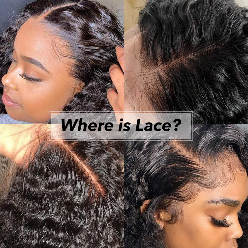 200% Density 13X6 Hd Transparent Curly Lace Front Wig Human Hair Pre Plucked Glueless Kinky Curly Lace Front Wig Human Hair Wigs