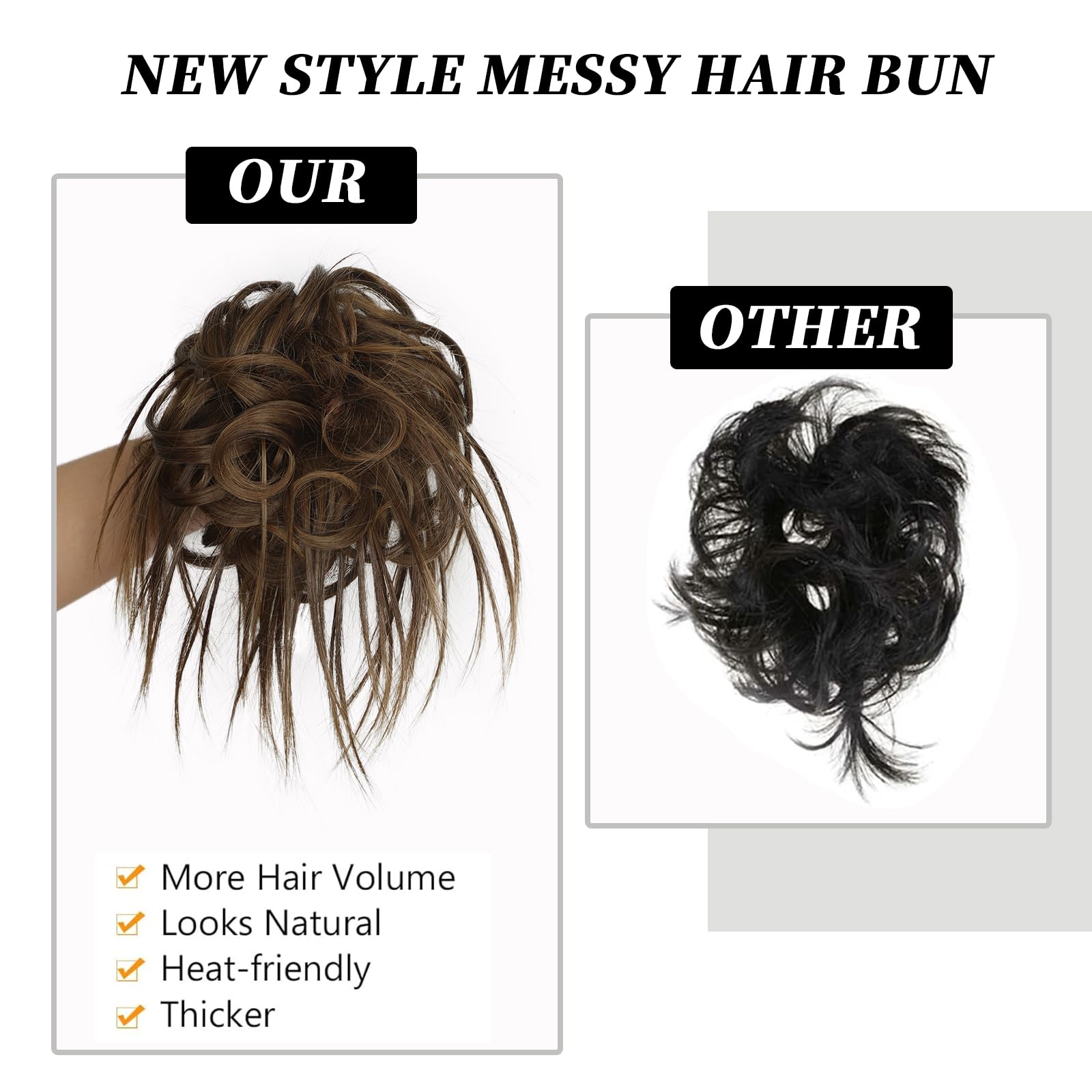 Lativ Tousled Updo Messy Bun Hair Pieces For Women Hair Bun Extension Synthetic Hair Buns Hair Piece Scrunchies For Daily Wear (