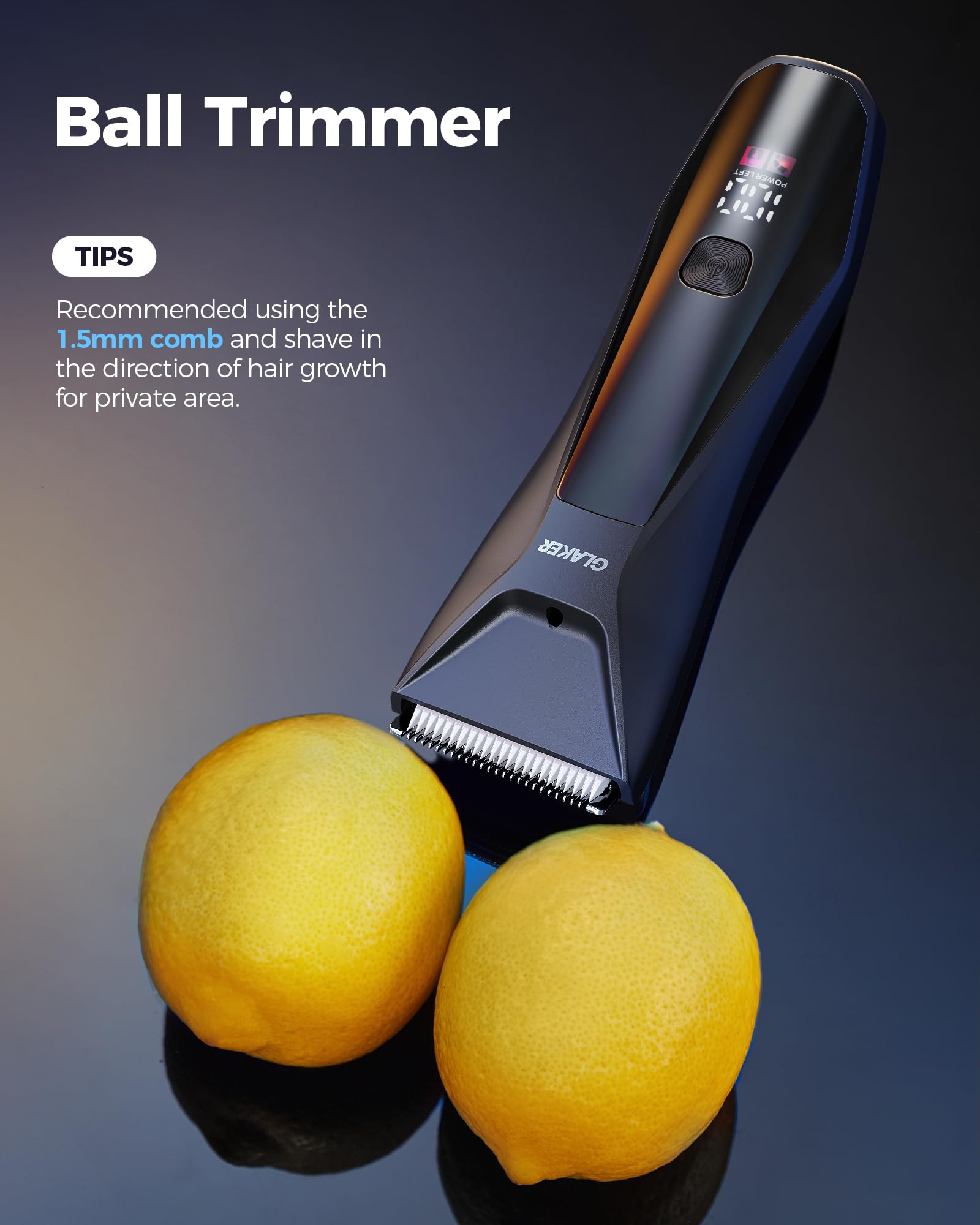 Glaker Ball Trimmer Men, 2-In-1 Body Shaver Pubic Hair Trimmer For Men Manscape Groin Trimmer Body Hair Trimmer Ball Shaver Body