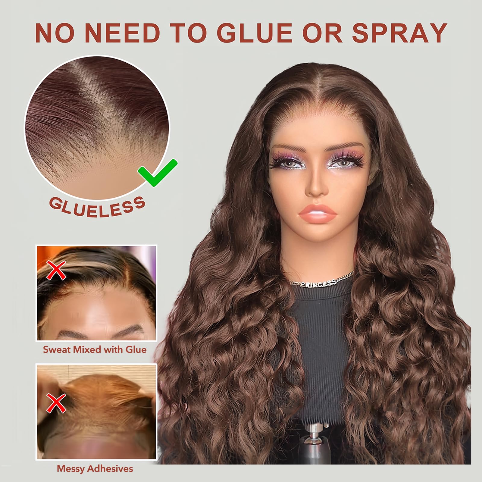 Wavymy Chocolate Brown Wear And Go Glueless Wigs Human Hair Pre Cut Pre Plucked Body Wavy Hd Lace Closure Wigs Human Hair Upgrad