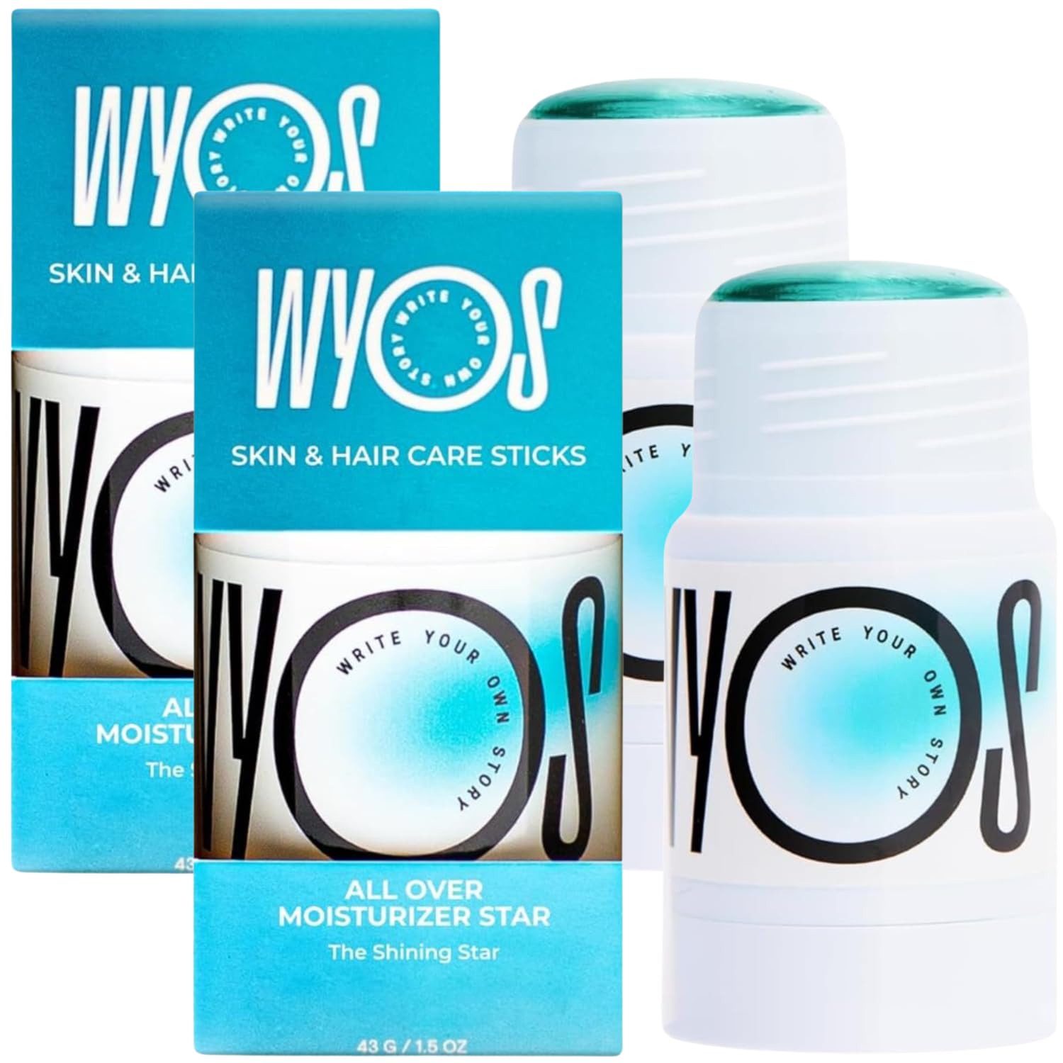 WYOS All Over Oil Stick 2 Pack, Face Body Oil Dew Hydration Shine Glow, Moisturizing Non-Greasy Formula, Travel Friendly, Leak F