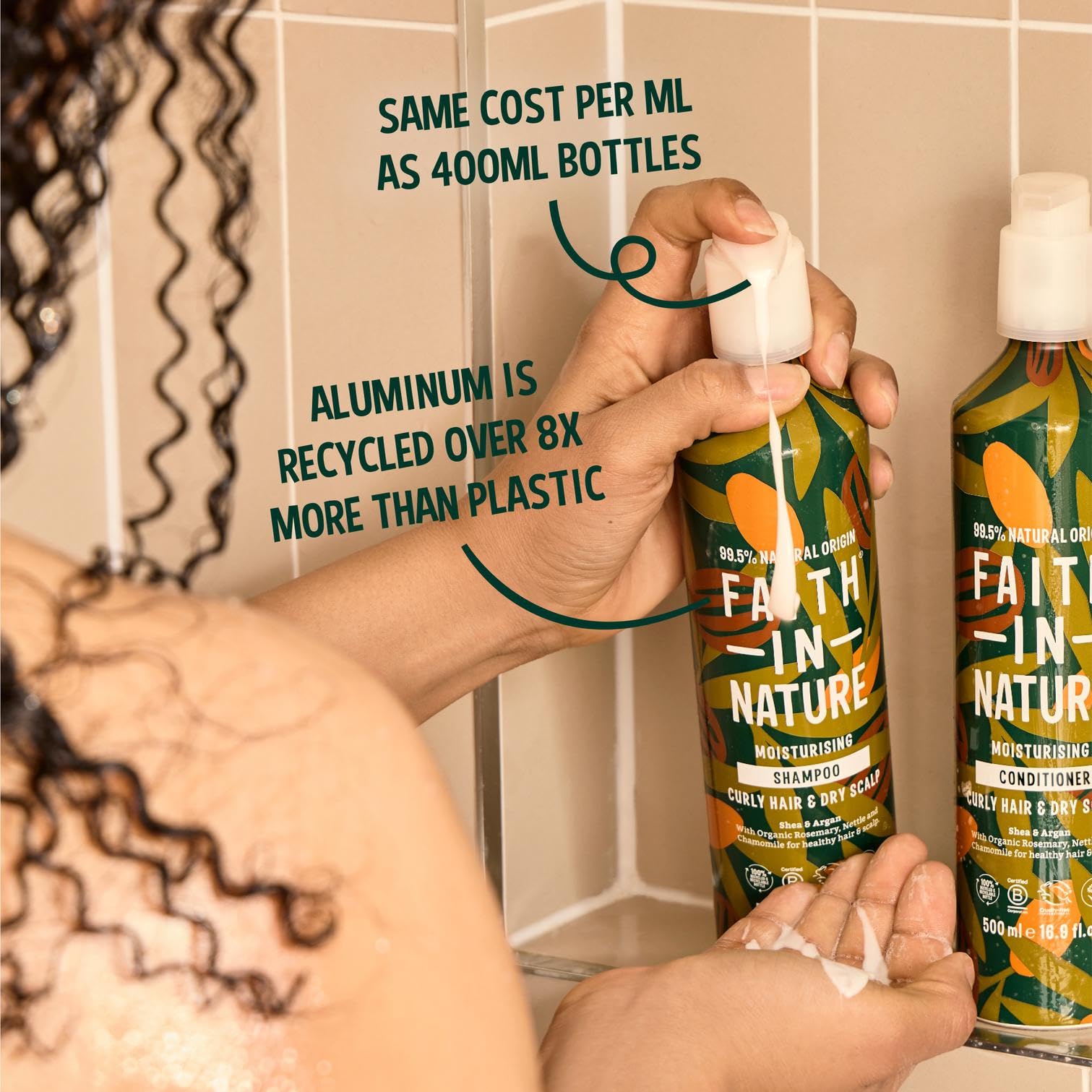 FAITH IN NATURE Natural Aluminium Bottle Shampoo - Vegan & Cruelty Free, No SLS or Parabens - 16.9 fl oz, Shea & Argan