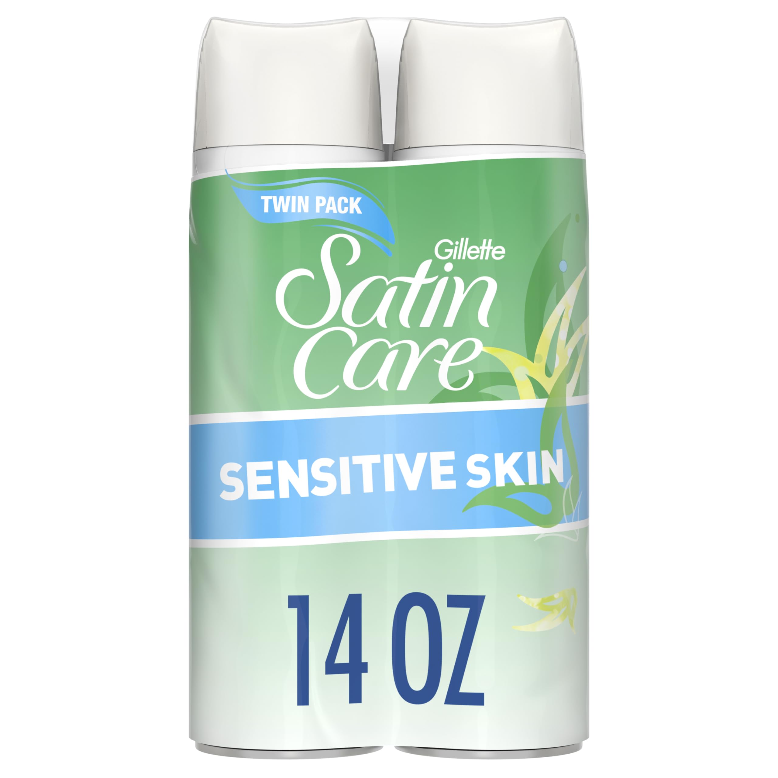 Gillette Venus Satin Care Sensitive Skin Shave Gel for Women, 7 Oz, Pack of 2