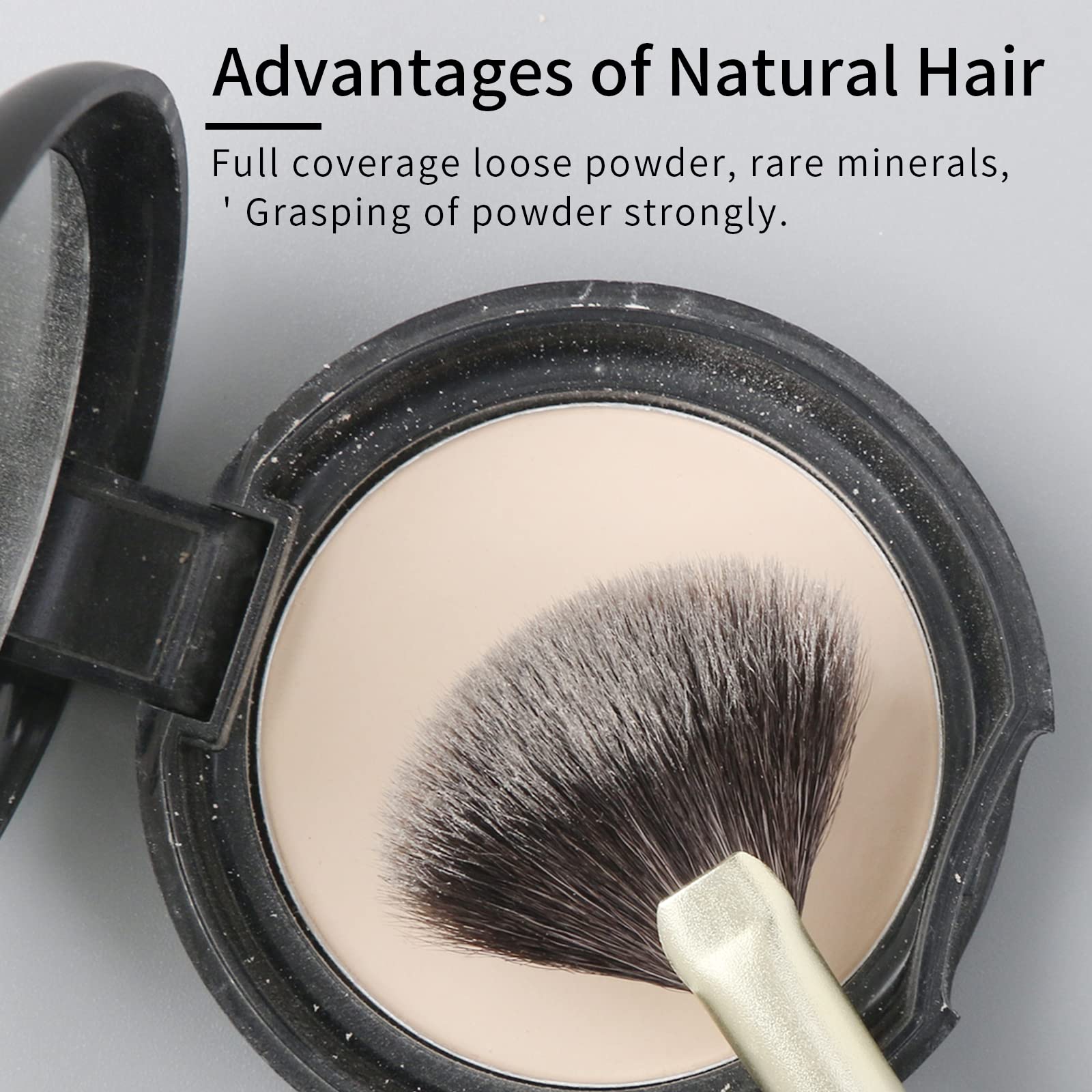 Enzo Ken Fan Makeup Brush, Natural Hair Makeup Brushes, Eye Makeup Fan Brush, Small Powder Brush, Nose Contour Brush For Makeup,