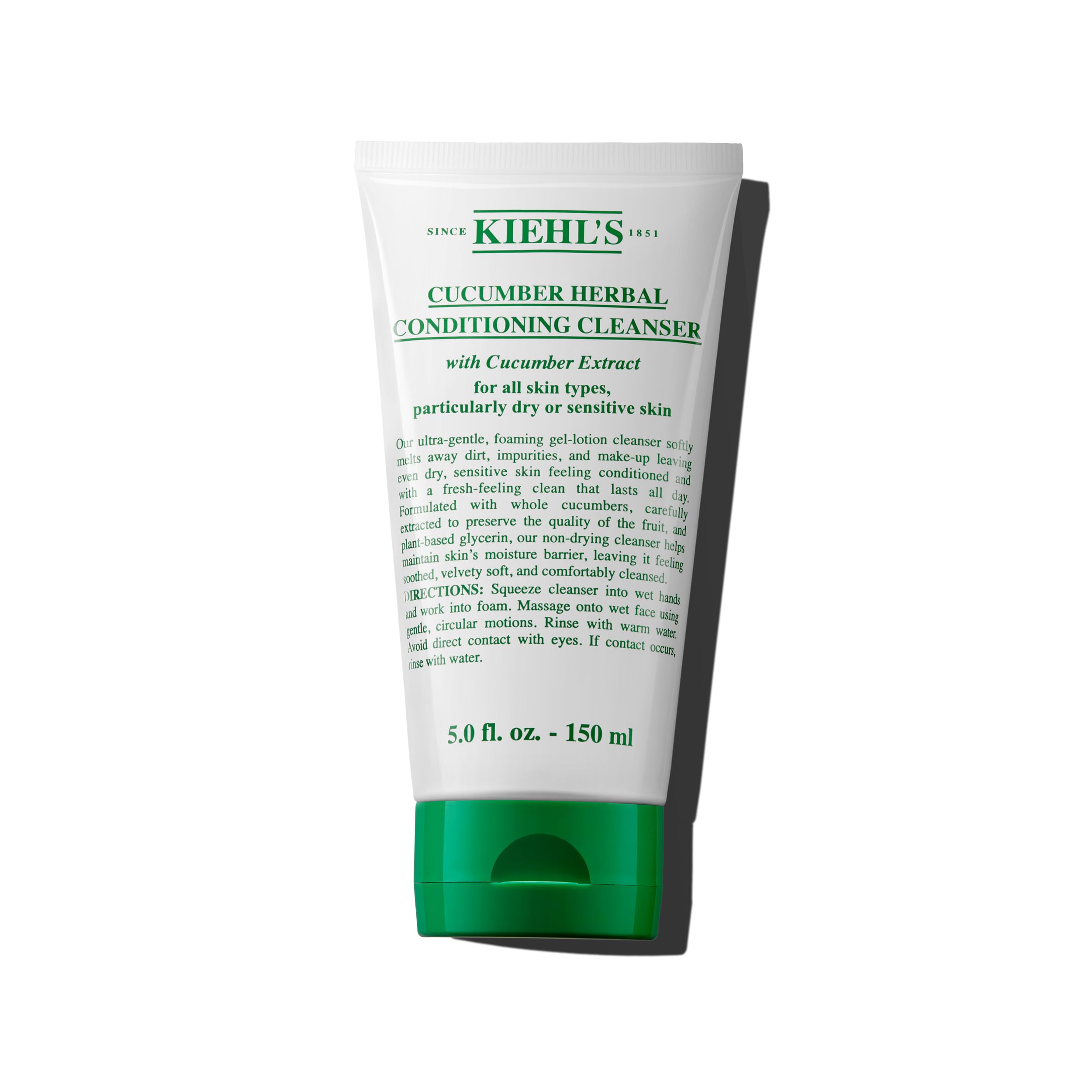 Kiehl's Cucumber Herbal Conditioning Cleanser, Gentle Face Wash for Dry & Sensitive Skin, Leaves Skin Feeling Fresh, with Cucumb