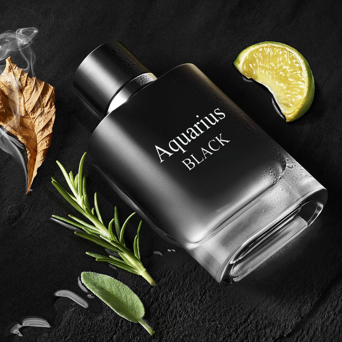A Center Aquarius Black For Men Eau De Toilette Natural Spray Men Cologne Masculine Scent 3.4 Fl Oz/100Ml