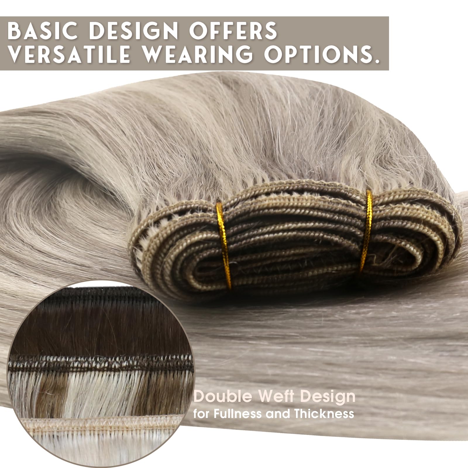 Sunny 12Inch Sew In Hair Extensions Real Human Hair Blonde Highlights Weft Hair Extensions Dirty Blonde With Platinum Blonde Hig