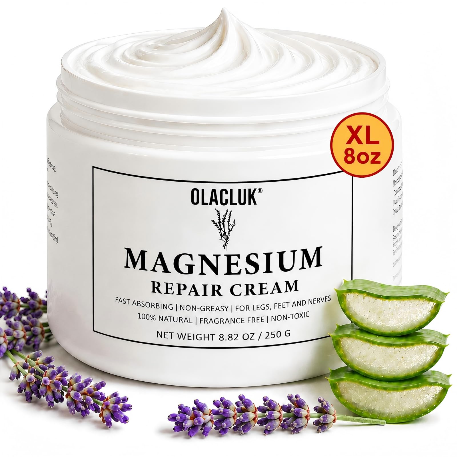OLACLUK Neuropathy Cream, Magnesium Sleep Cream for Foot, Legs, Body, 8 OZ