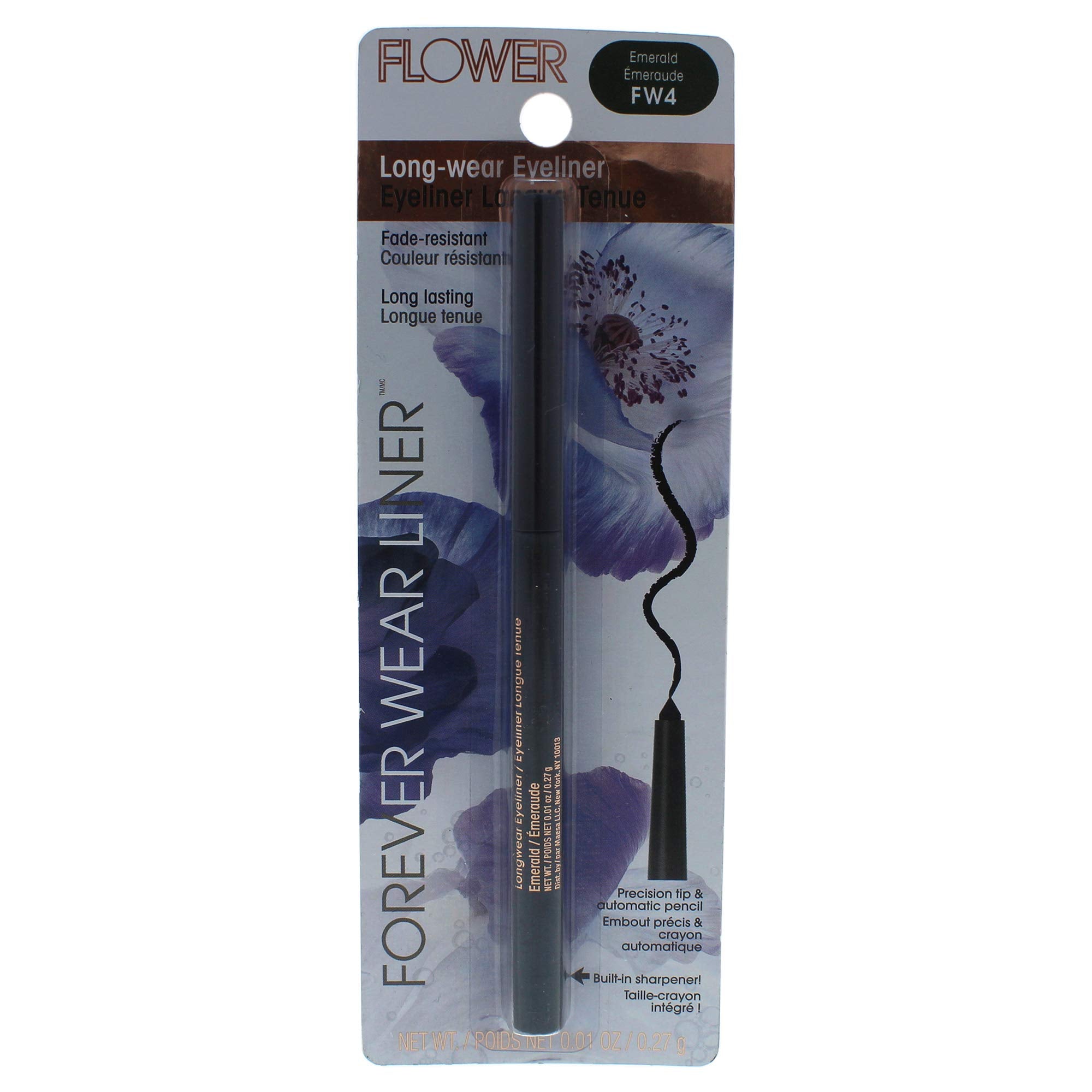 Flower Beauty Wear Long Wear Eyeliner Pencil - Long Lasting, Fade Resistant, Smooth Application Retractable Eye Liner, Forever E