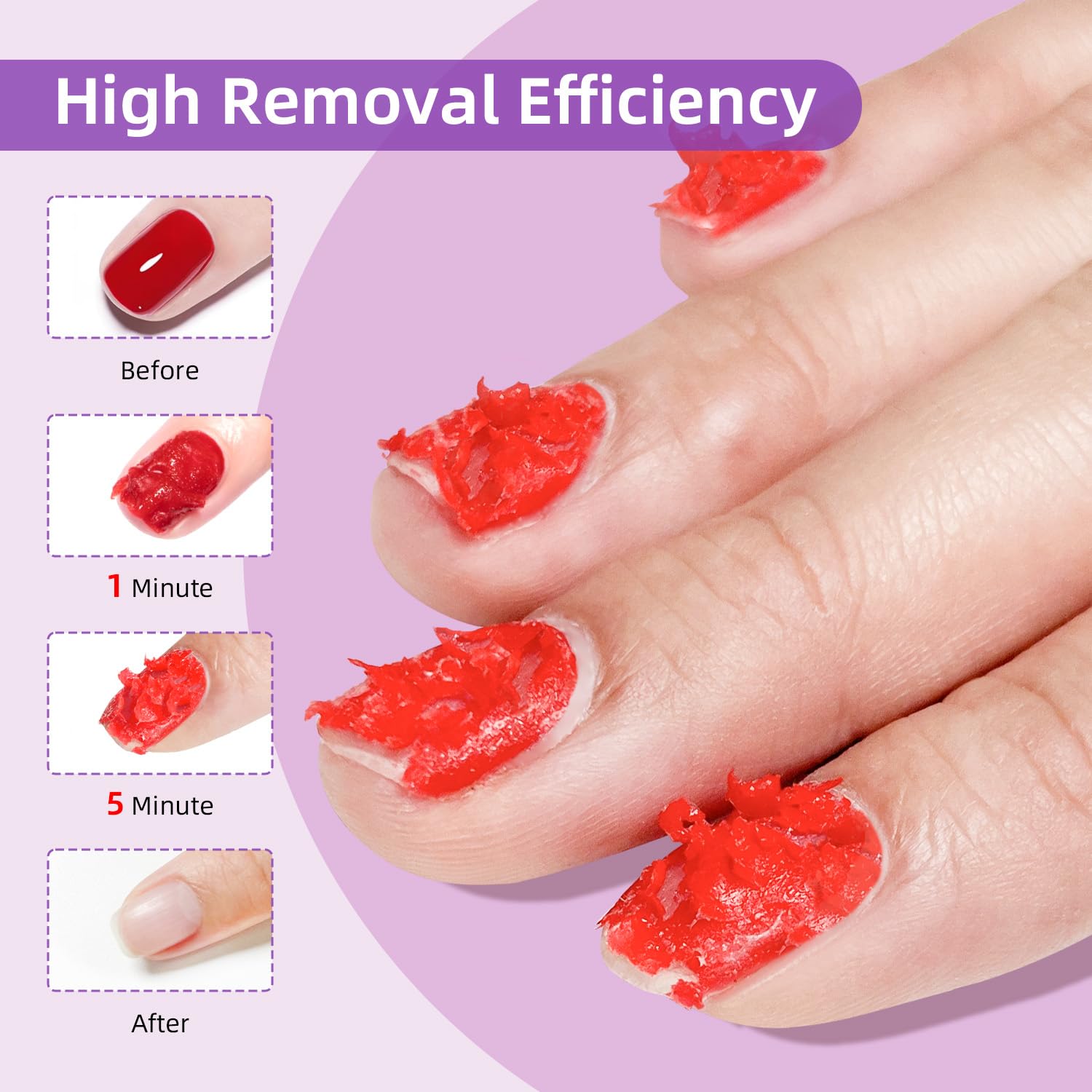 JODSONE Gel Nail Polish Remover 16.5ml No Need Soaking or Wrapping for Nails 3-5 Minutes Effective Gel Nail Polish Remover for Q