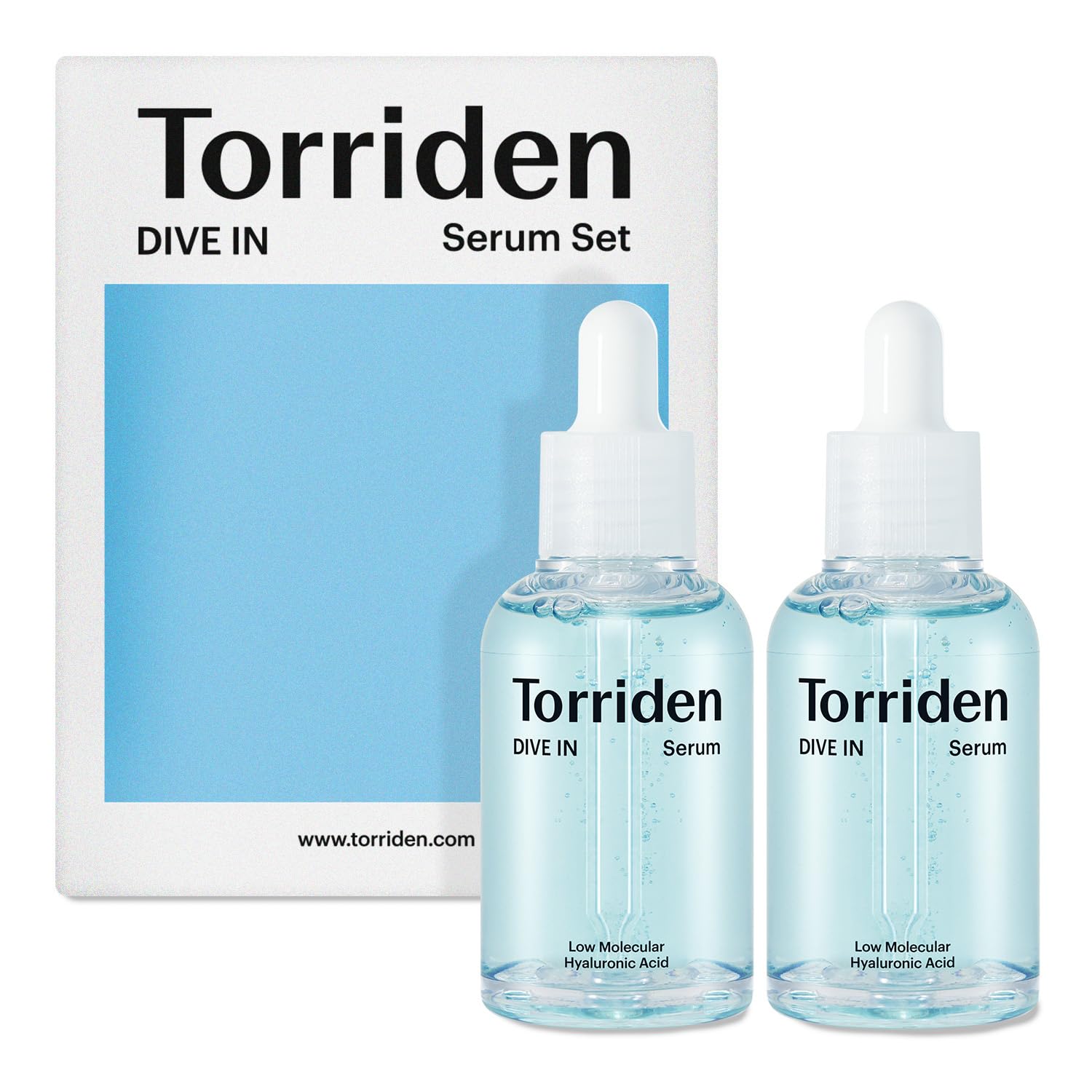 Torriden Dive-In Low-Molecular Hyaluronic Acid Serum, 1.69 Fl Oz (2 Pack) | Fragrance-Free Face Serum For Dry, Dehydrated, Oily