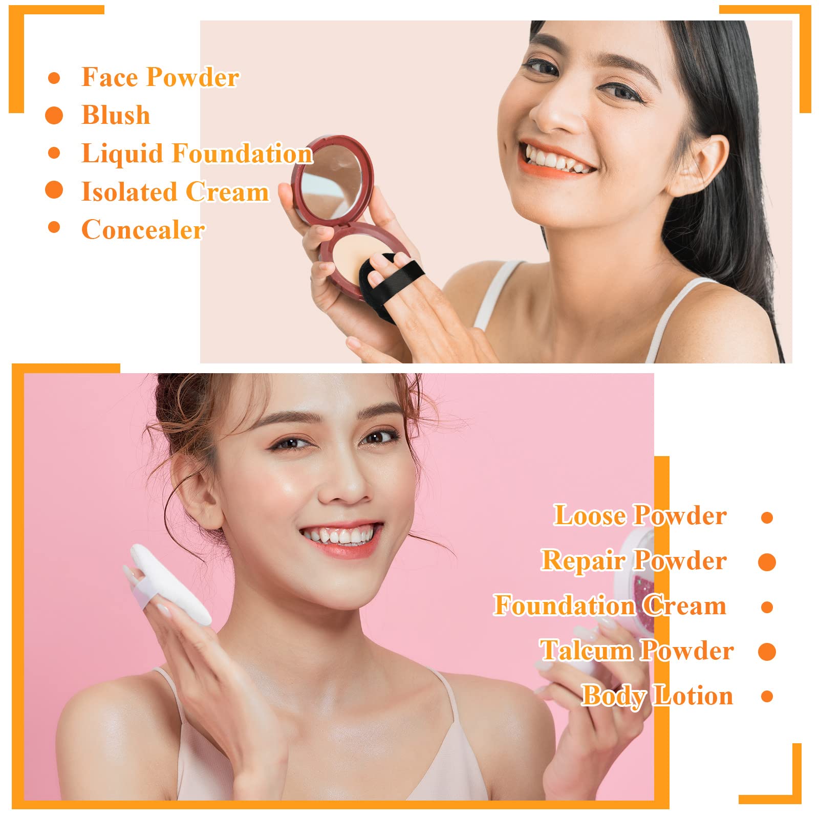 Nuenen 100 Pieces Powder Puff Triangle Powder Puff Face Soft Makeup Puff For Loose Powder, Wedge Shape Velour Cosmetic Sponge Fo