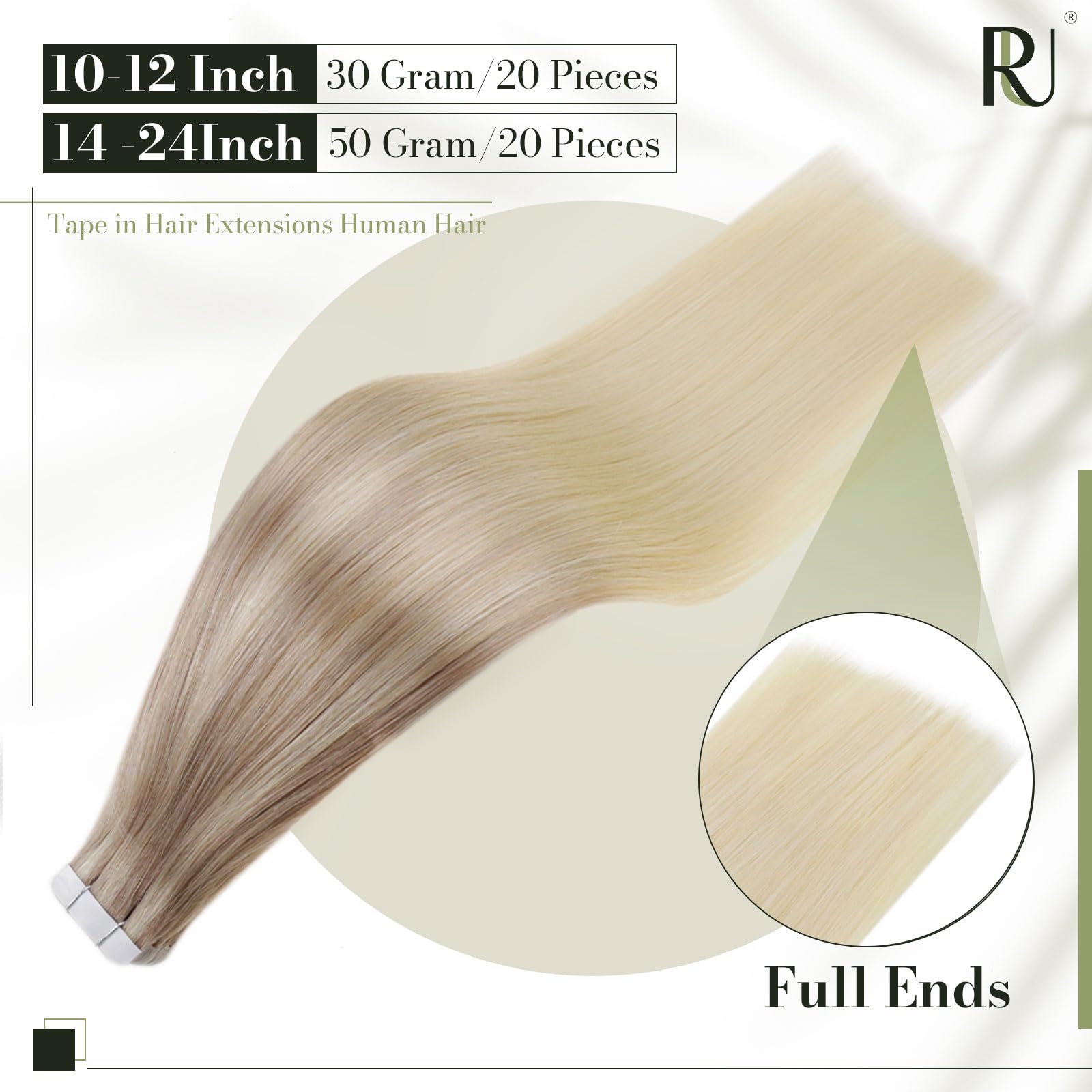 Runature Balayage Tape In Hair Extensions Human Hair Blonde Real Hair Tape In Extensions Ombre Ash Blonde Fading To Light Brown