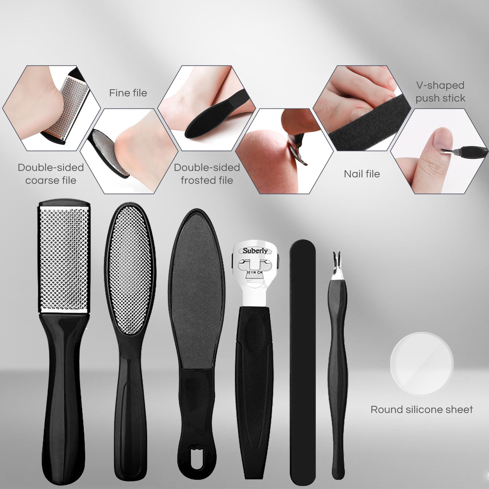 IWEEL Electric Foot Callus Remover - Rechargeable Pedicure Kit, 1 Count, Black - Professional Foot Care Tool for Dead Skin Removal