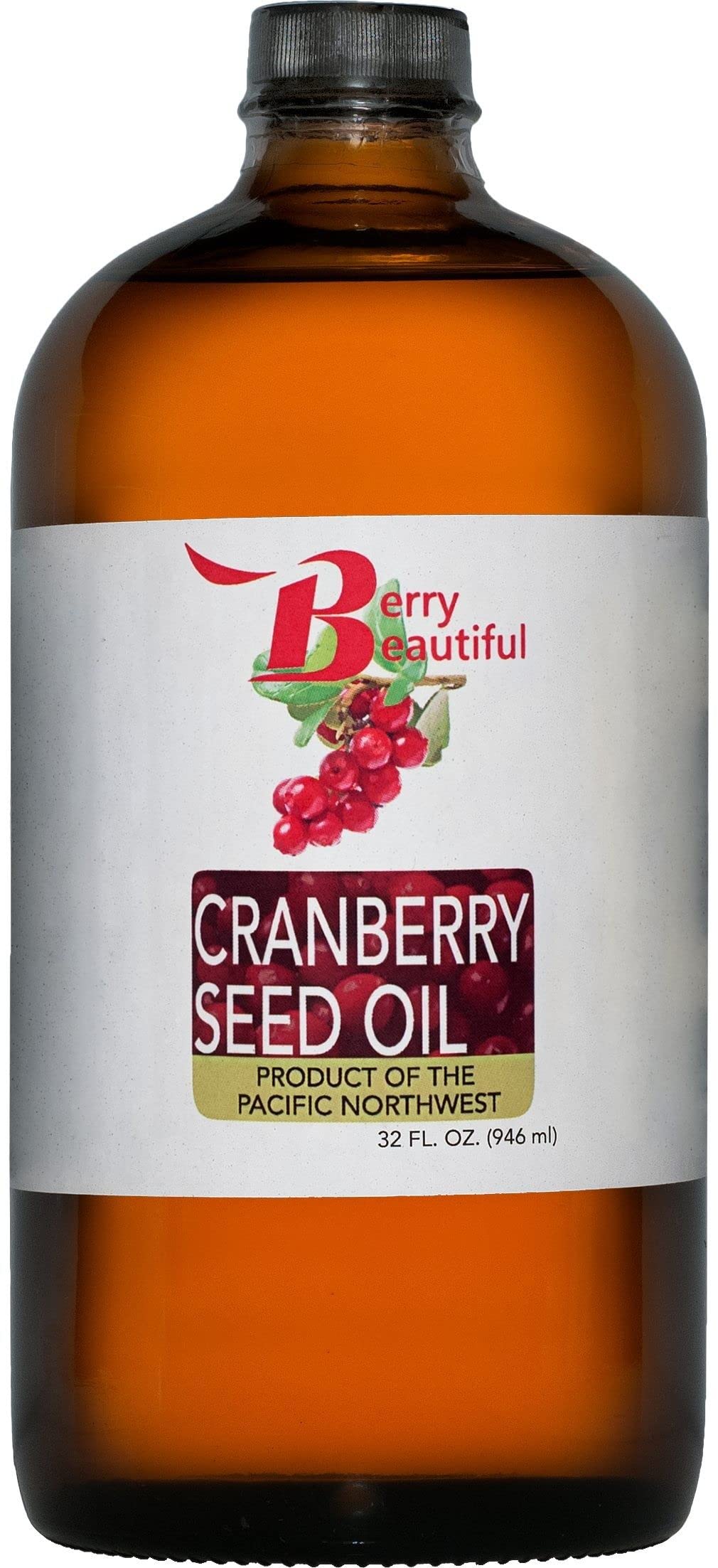 Berry Beautiful Cranberry Seed Oil - 32 fl oz - Cold-pressed from US grown Cranberries - Moisturizing for Face, Body & Hair