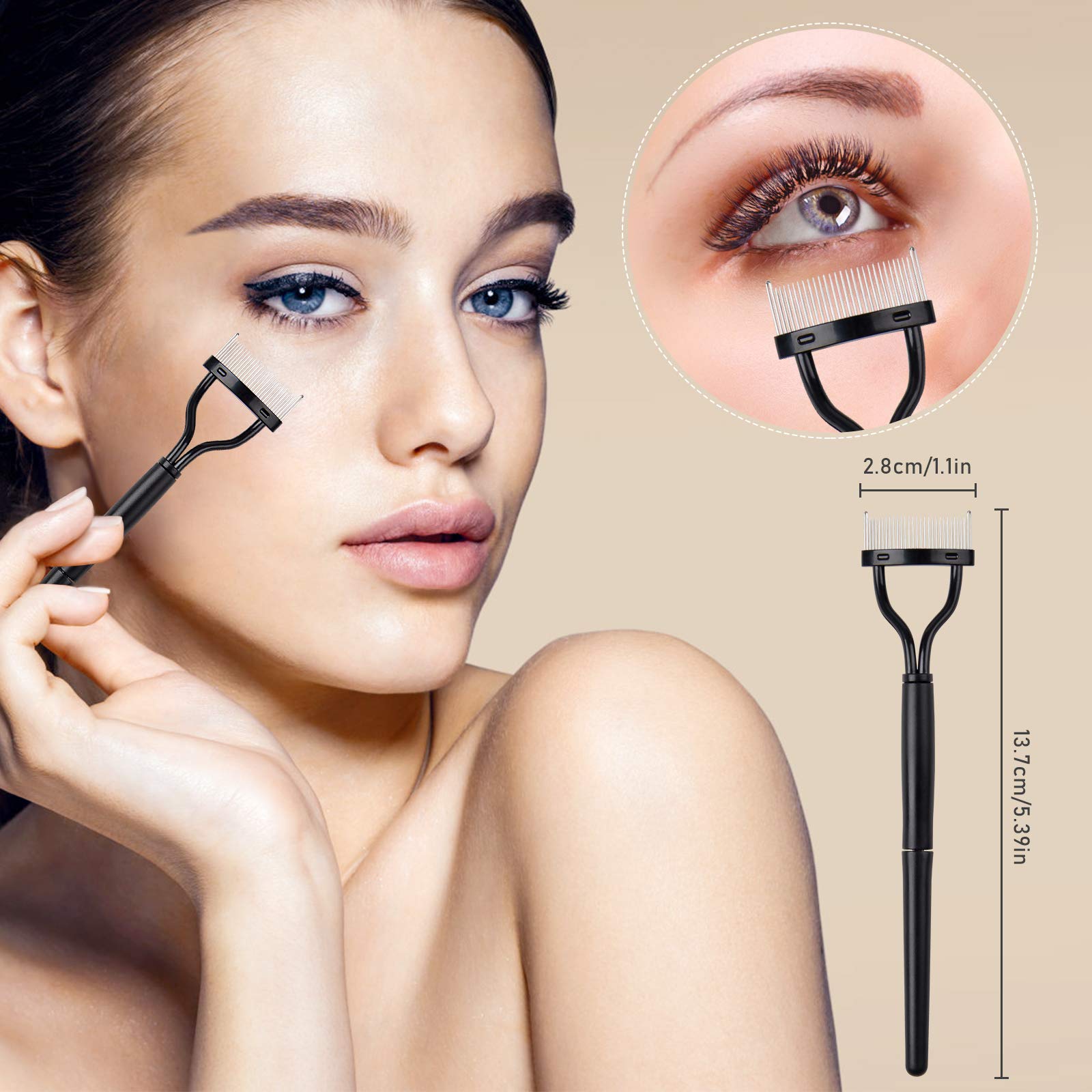 Eyelash Comb Brush Tools EBANKU 4pcs Eyebrow Brush Comb Eyelashes Curler Lash Separator Tool Double Ended Professional Eye Brow