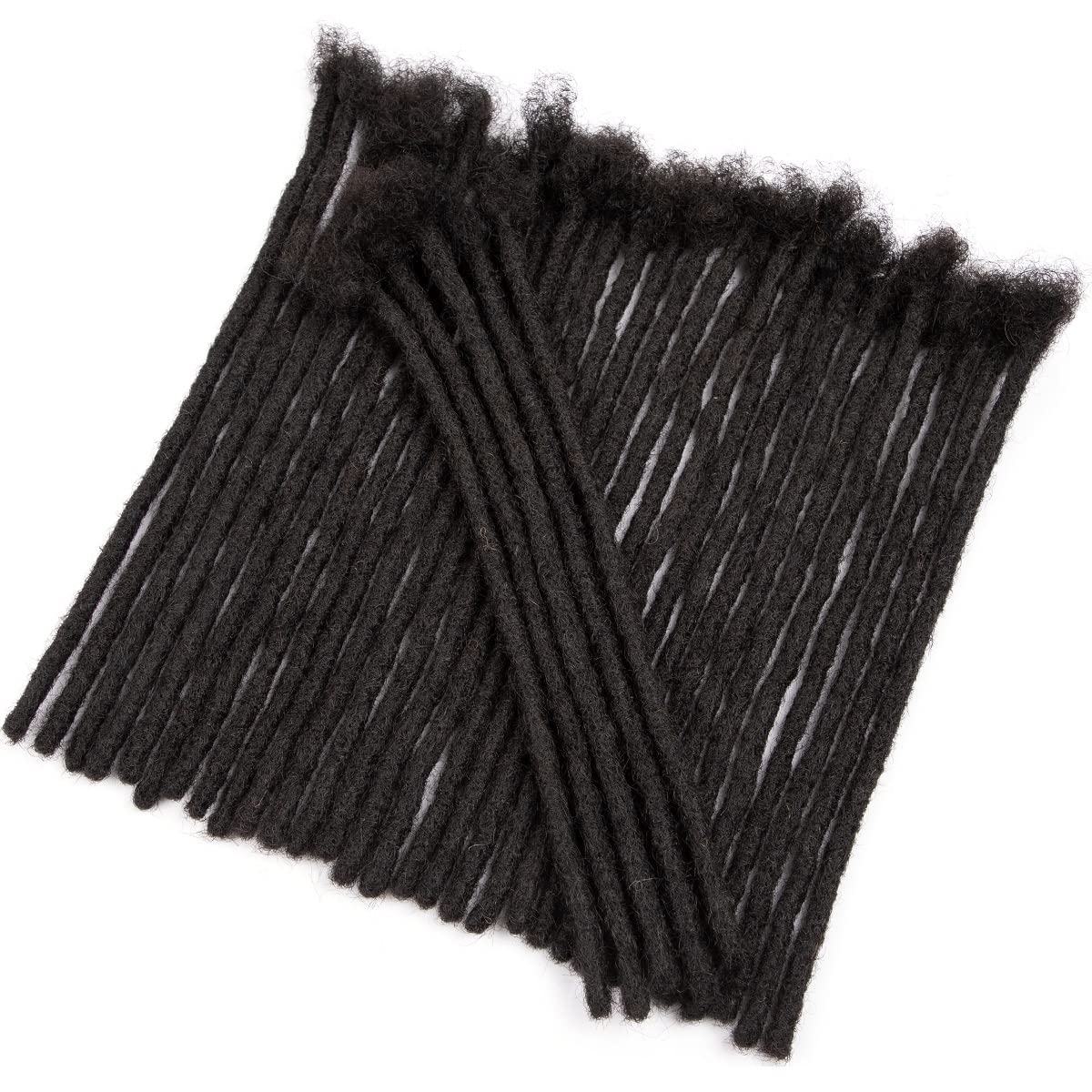 Teresa Medium 0.8cm and 0.4cm Width 8-18 Inch 40 Strands 100% Human Hair Dreadlock Extensions for Men/Women/Kids, Full Hand-made