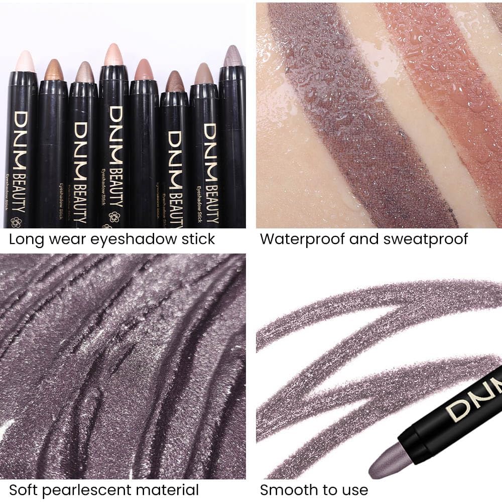 Evpct 2Pcs Cream Eyeshadow Sticks Set For Eyes Waterproof, Smoky Amethystshimmer Matte Eye Shadow Stick Pencil Pen Bulk Sombras