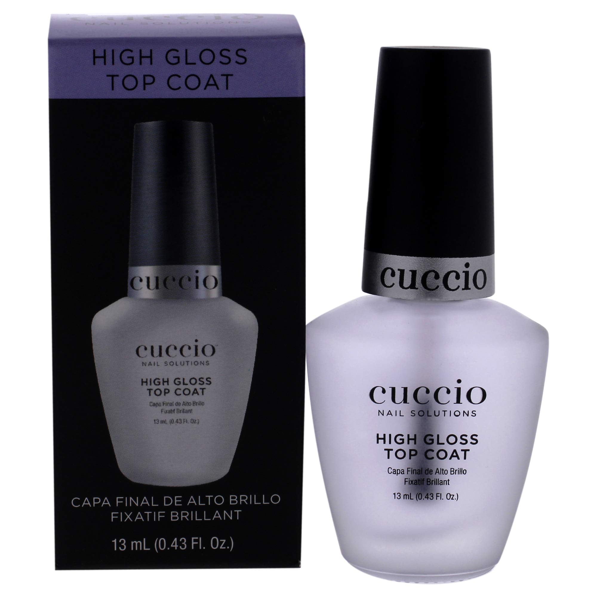 Cuccio Colour High Gloss Nail Top Coat - Developed With UV Absorbers To Help Protect The Nail Colour - Flexible Chip Resistant P