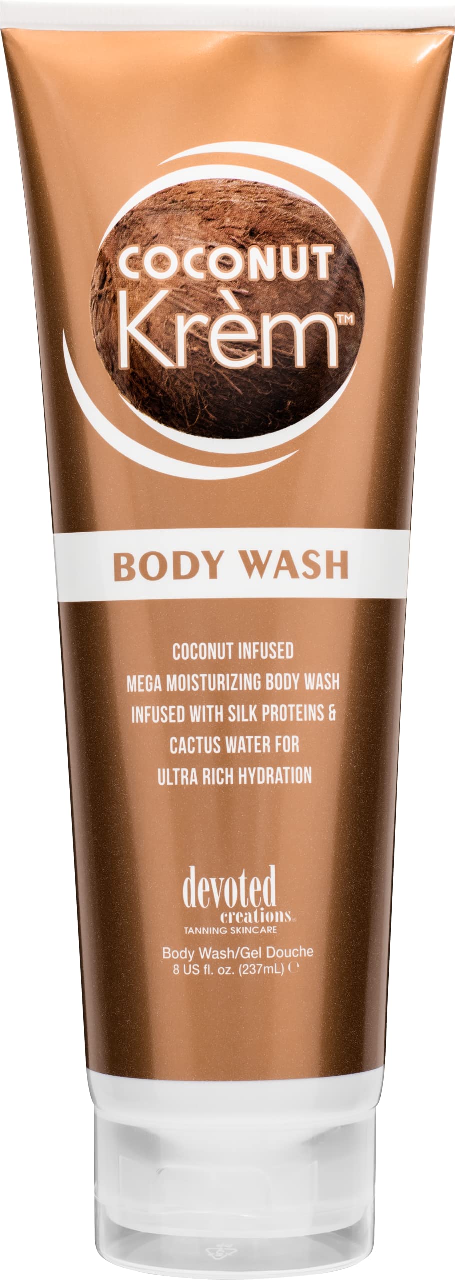 Devoted Creations Coconut Krem Body Wash - Coconut Infused Mega Moisturizing Body Wash With Silk Proteins And Cactus Water For U