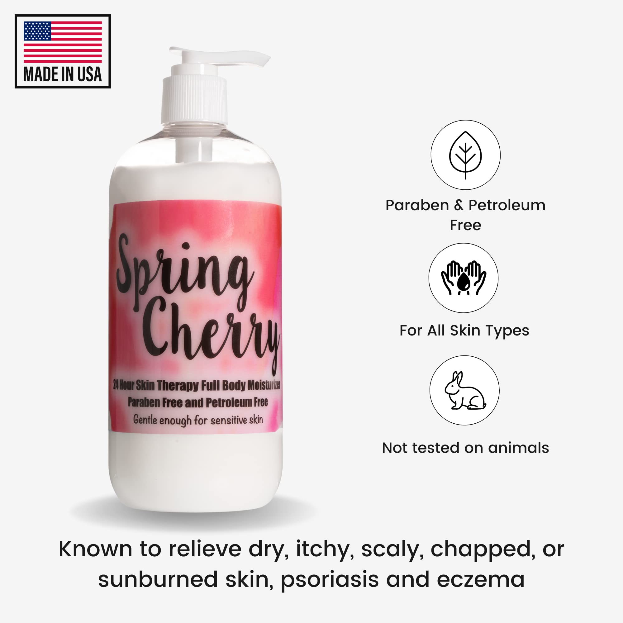 The Lotion company 24 Hour Skin Therapy Lotion, Spring cherry, 16 Ounce