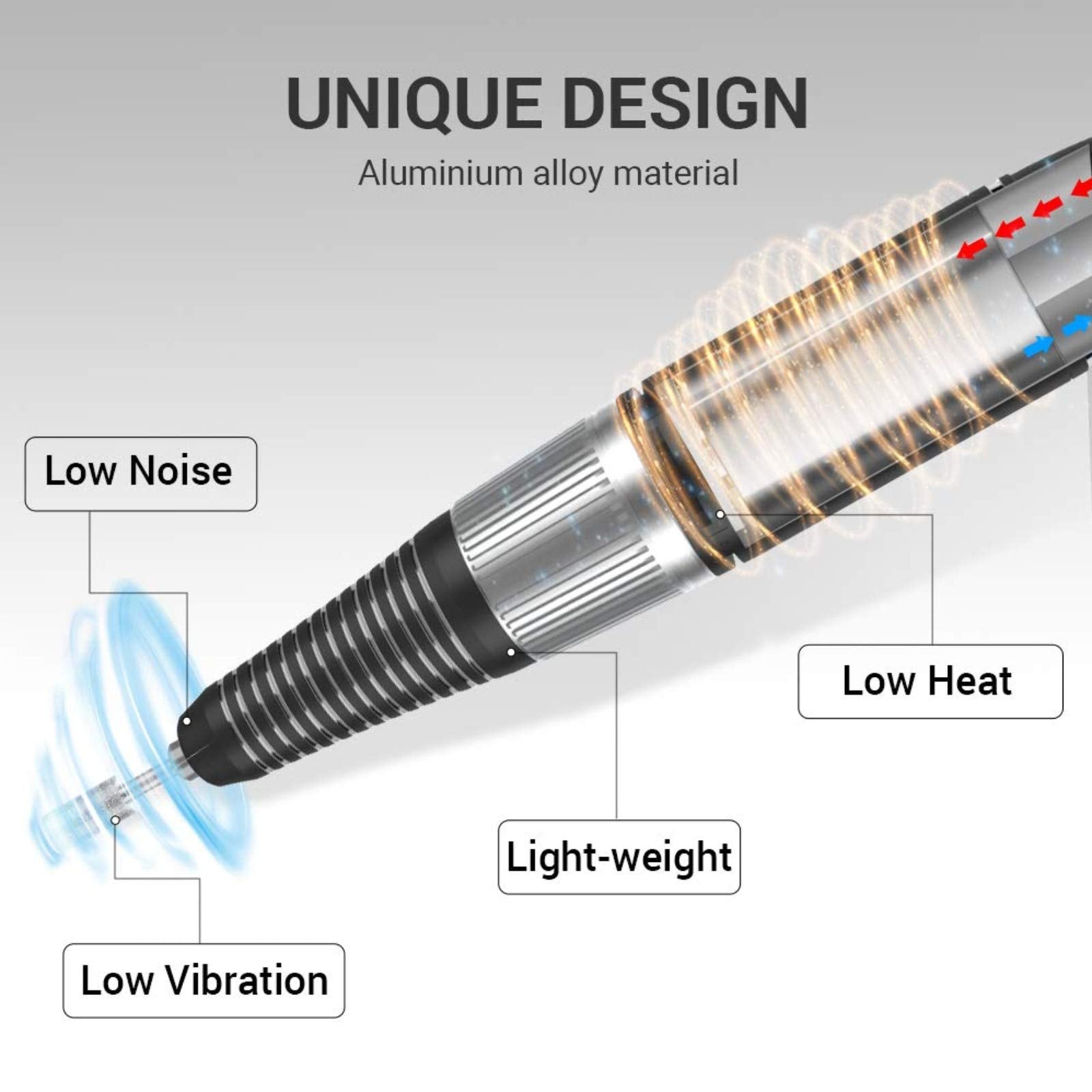 MelodySusie Professional Rechargeable 30000 RPM Nail Drill,SC320H Portable Electric E File Scamander, Acrylic Gel Grinder Tools