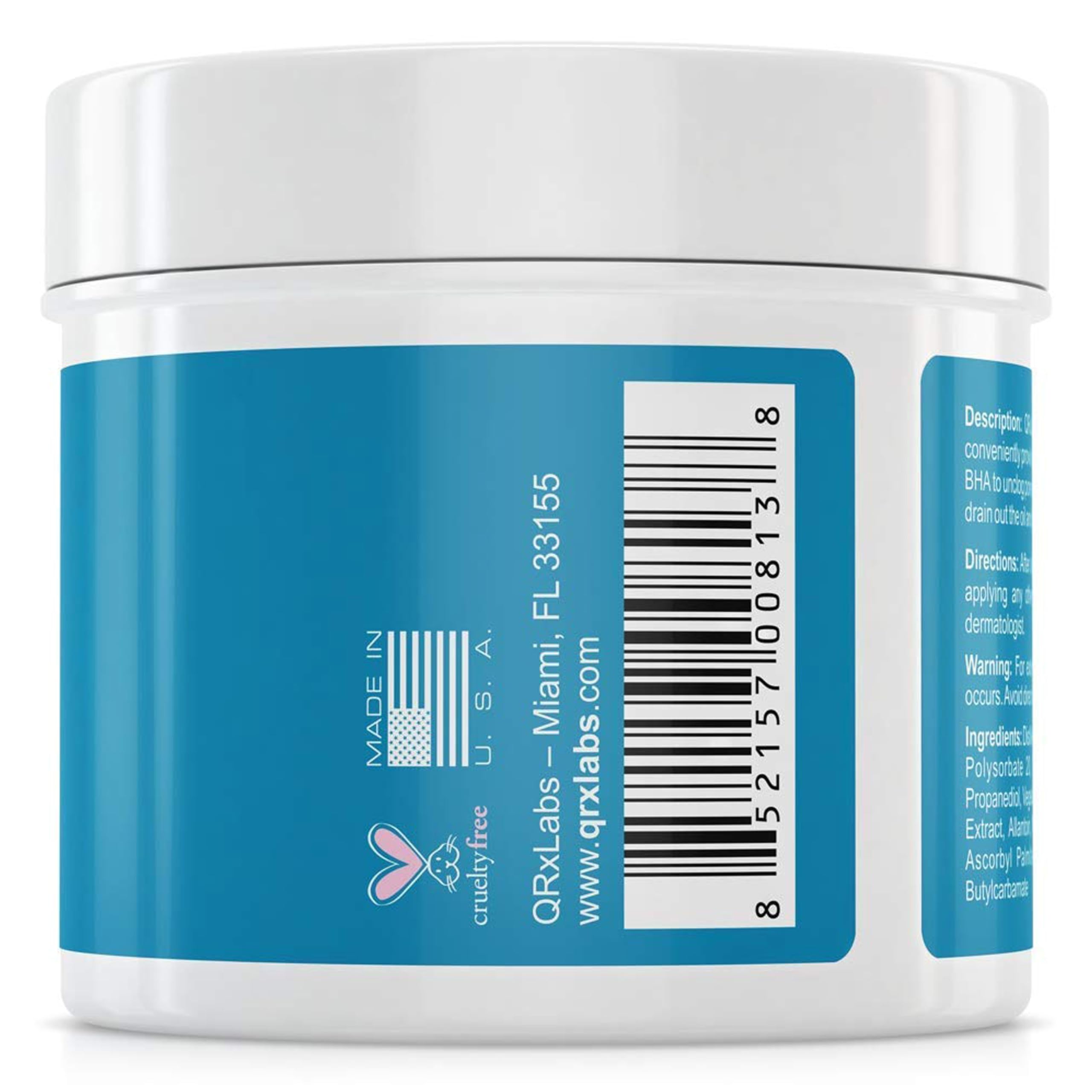 QRxLabs Glycolic + Salicylic Acid Acne Control Pads, 10% Glycolic & 2% Salicylic, 50 Count - Clear Skin Treatment