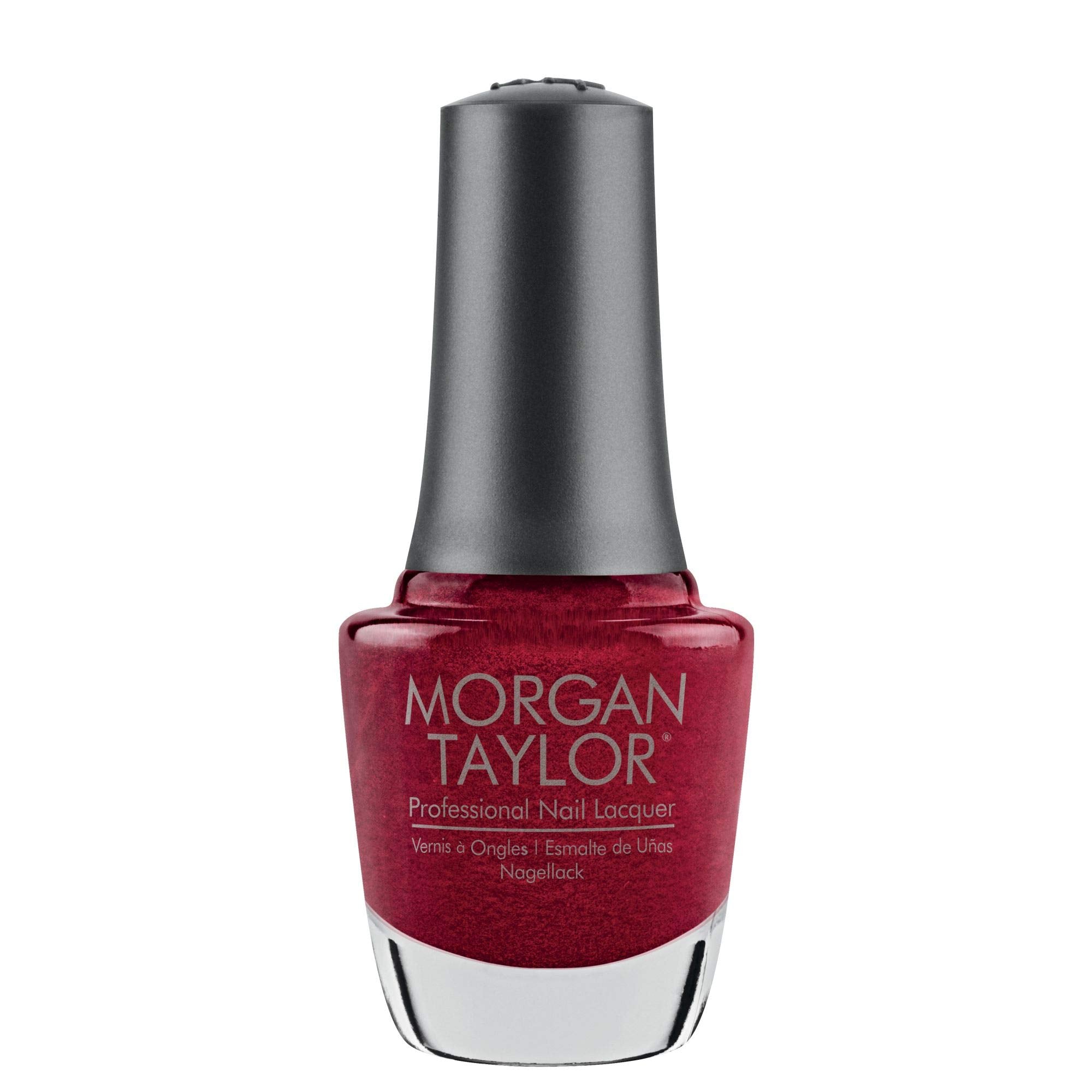 Morgan Taylor Nail Lacquer (Best Dressed) Red Nail Polish, Finger Nail Polish, Long Lasting Nail Polish, Metallic Red Nail Lacqu