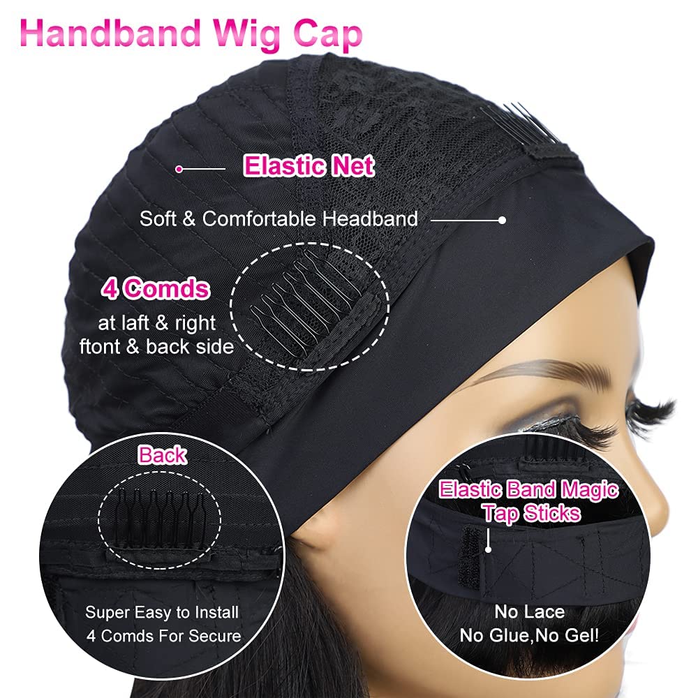 Aisi Bob Headband Wig Human Hair Short Straight Headband Wigs Remy Hair Easy Wear And Go Glueless Wigs Bob Headband Wigs For Wom