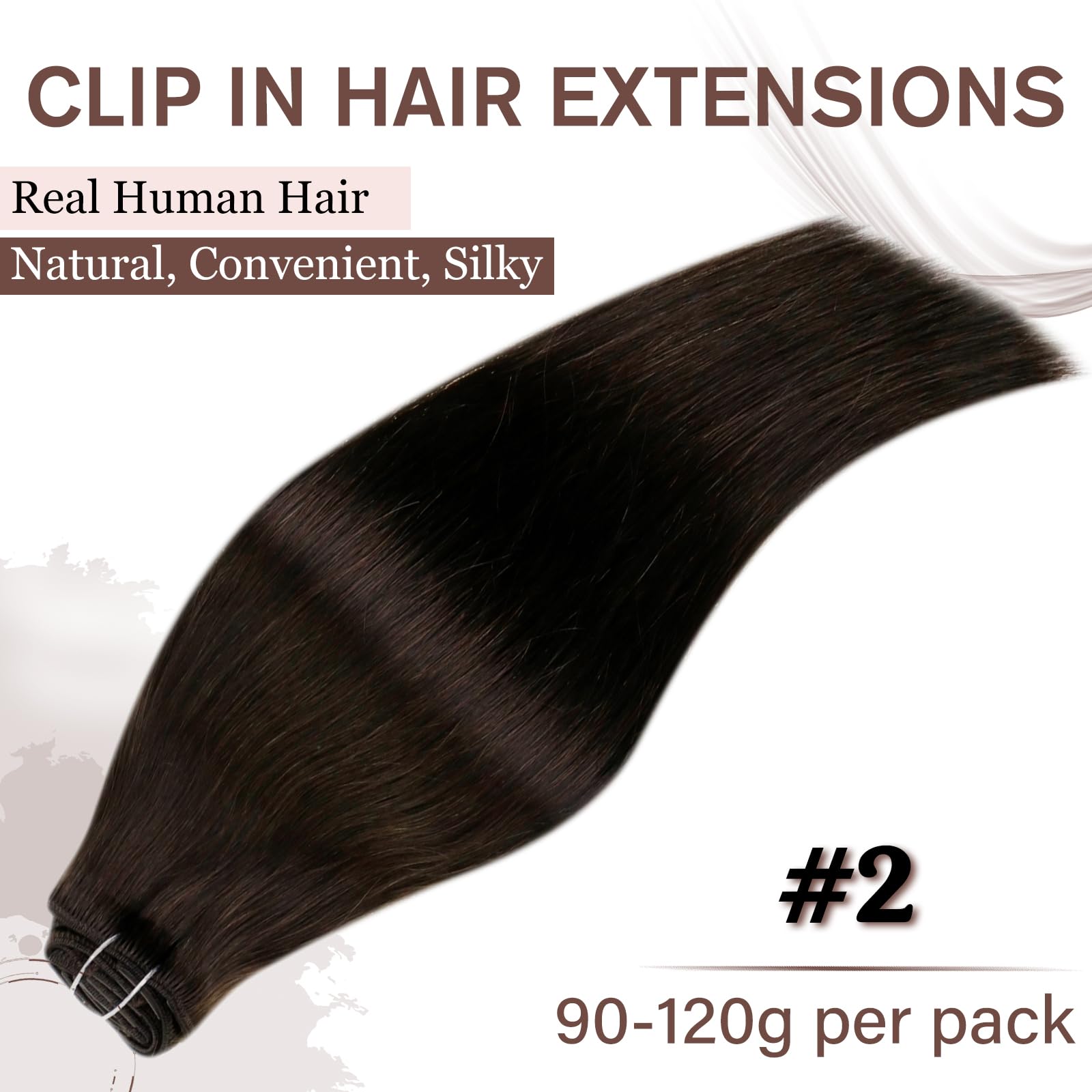 Hetto Clip in Hair Extensions Real Human Hair Brown Real Hair Clip in Extensions Human Hair 20 Inch Remy Hair Clip in Hair Exten